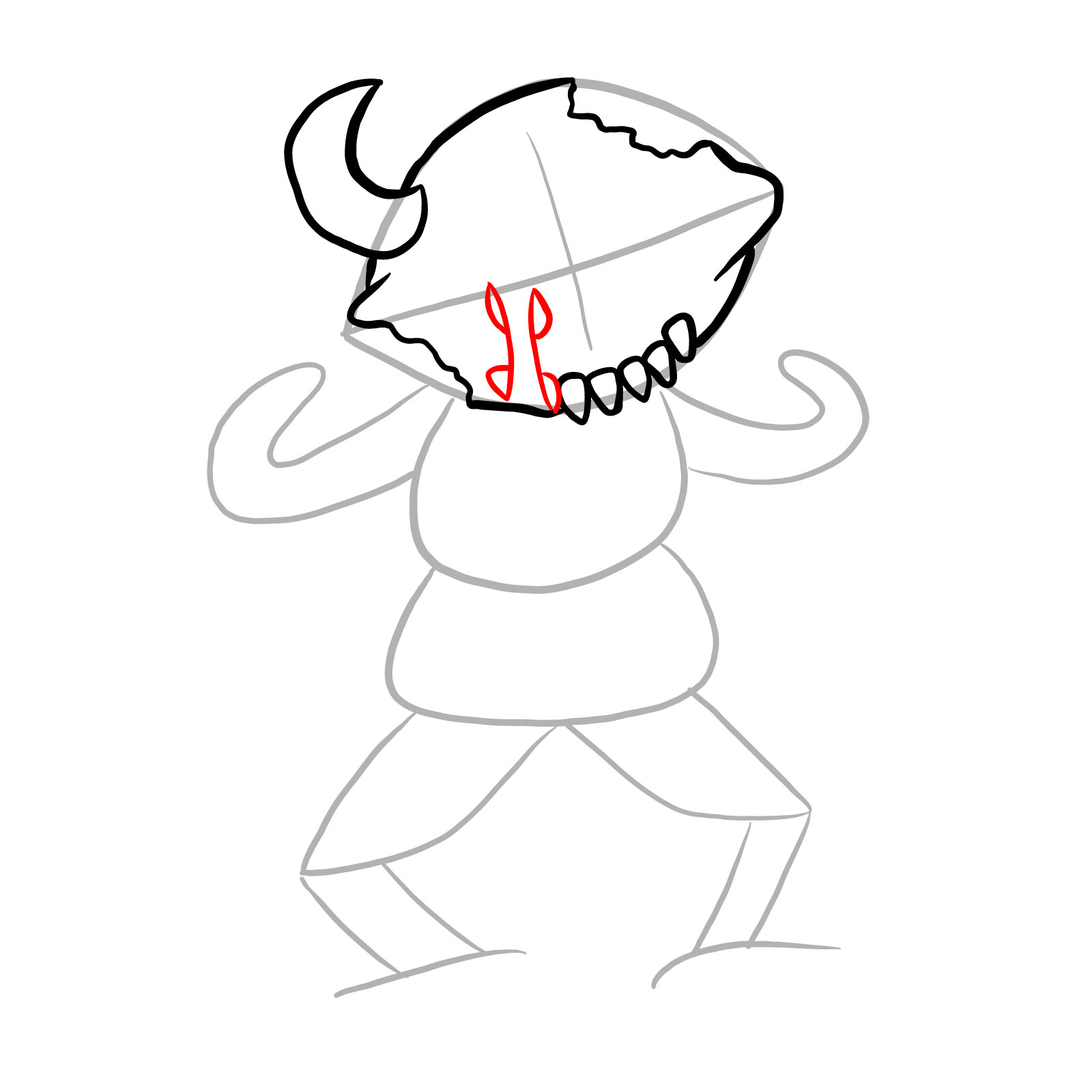 How to draw Hellbeats Monster - step 07