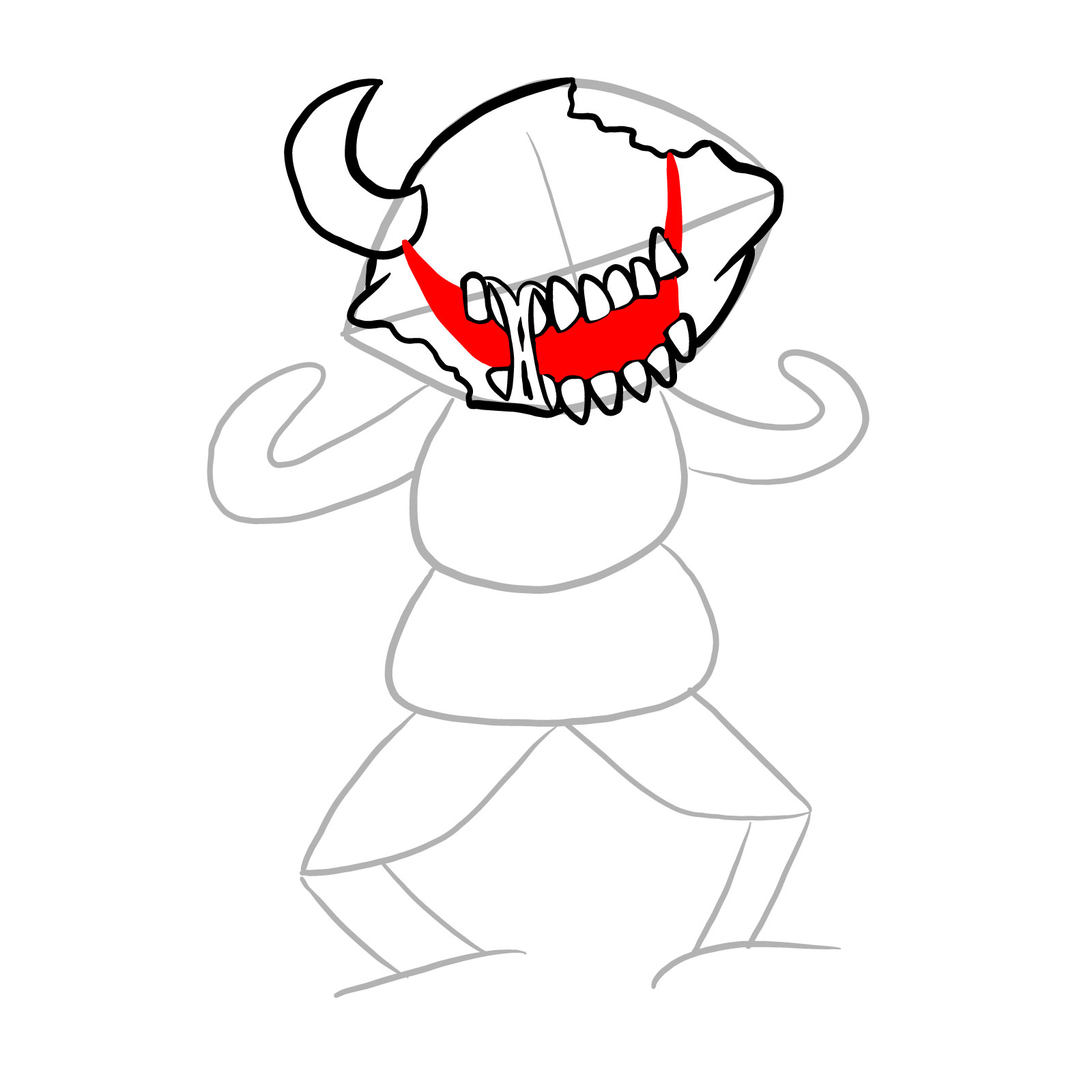 How to draw Hellbeats Monster - step 10