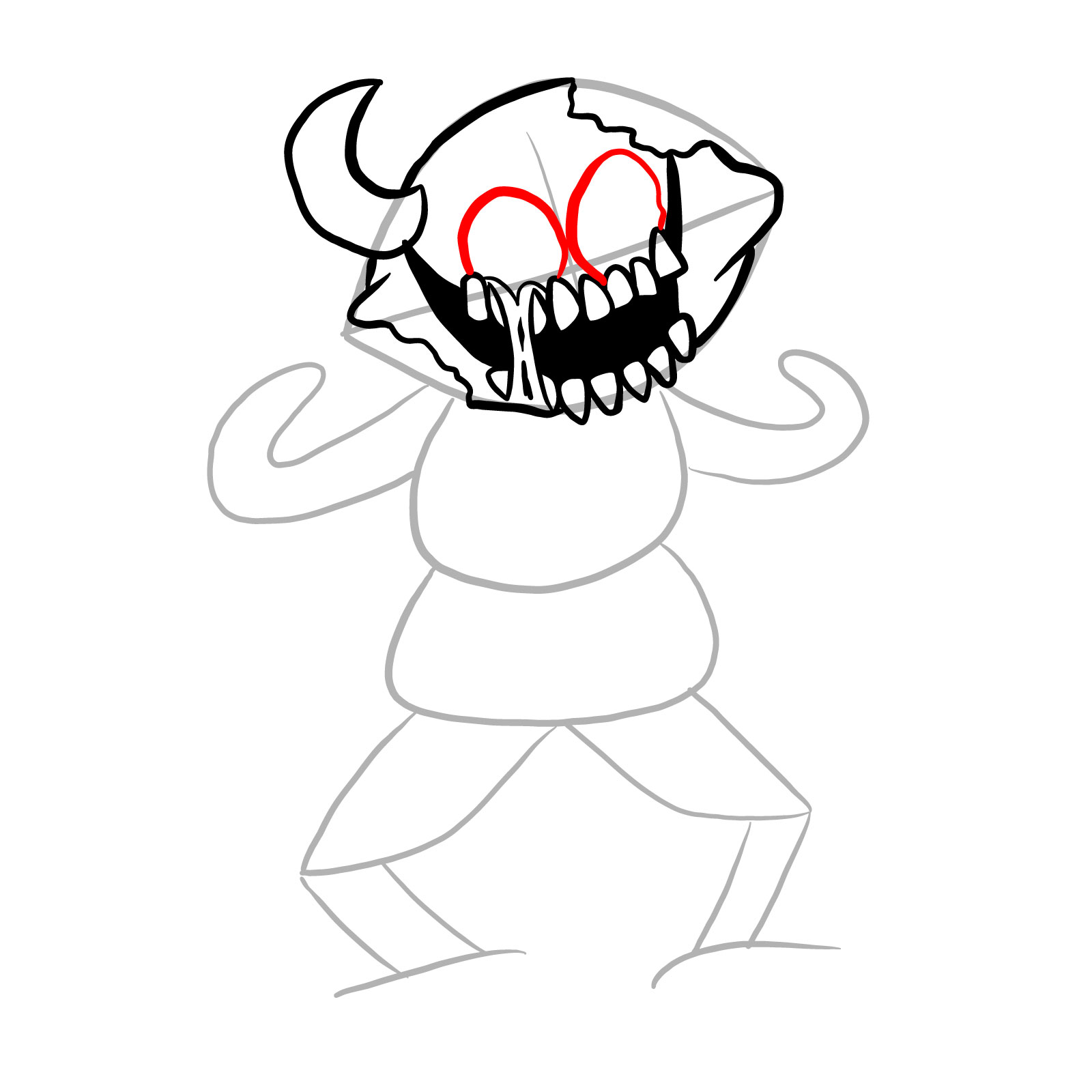 How to draw Hellbeats Monster - step 11