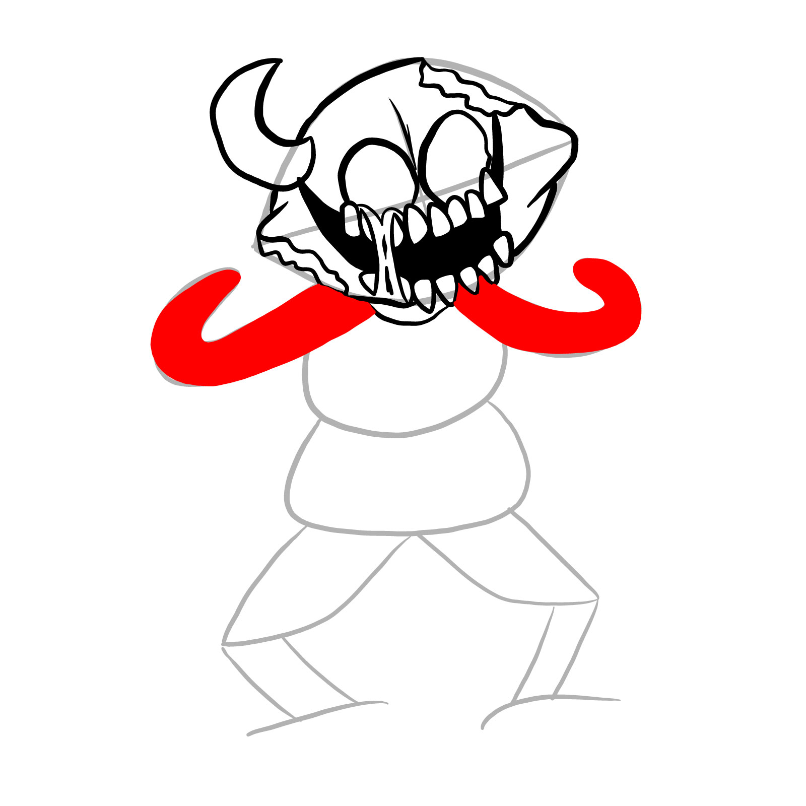 How to draw Hellbeats Monster - step 13