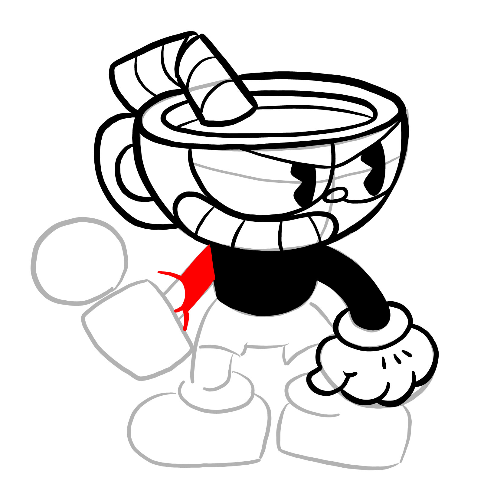 How to draw Cuphead (FNF: Indie Cross) - step 20