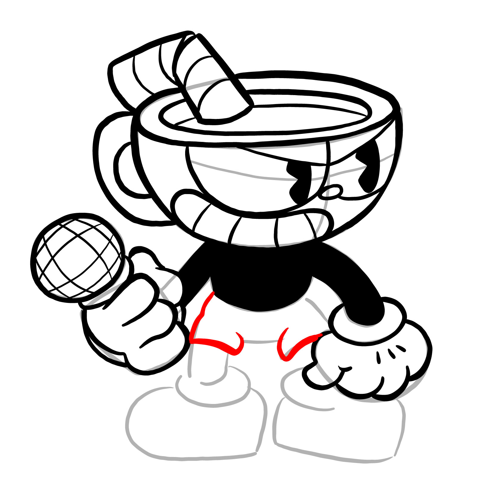 How to draw Cuphead (FNF: Indie Cross) - step 25