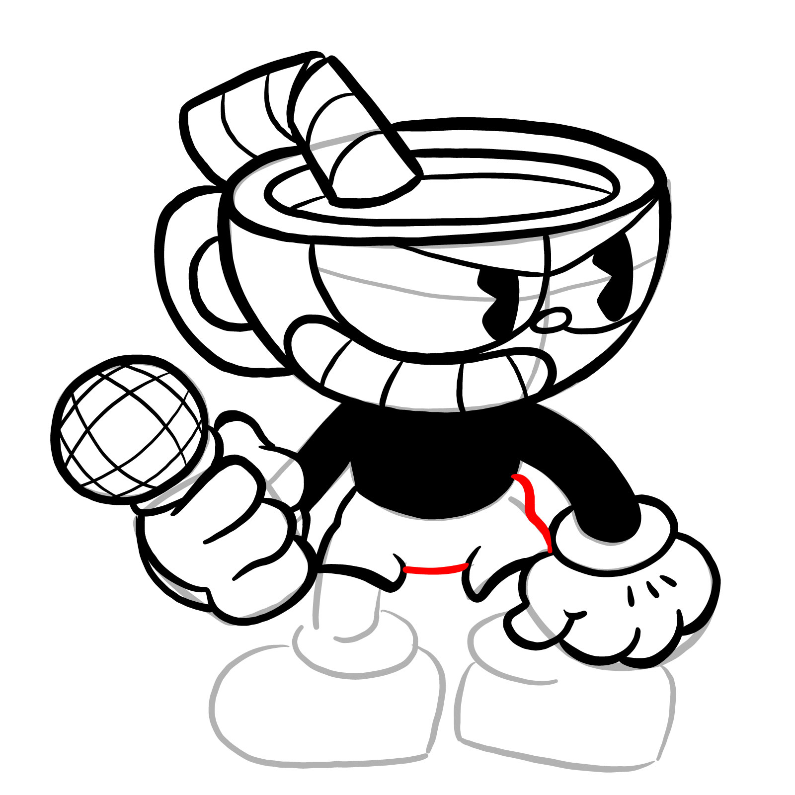 How to draw Cuphead (FNF: Indie Cross) - step 26
