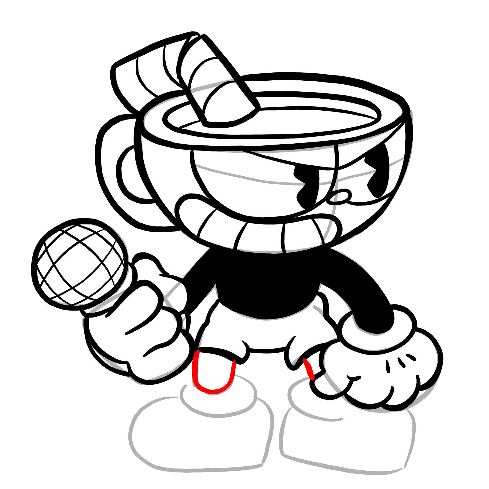 How to draw Cuphead (FNF: Indie Cross) - step 27