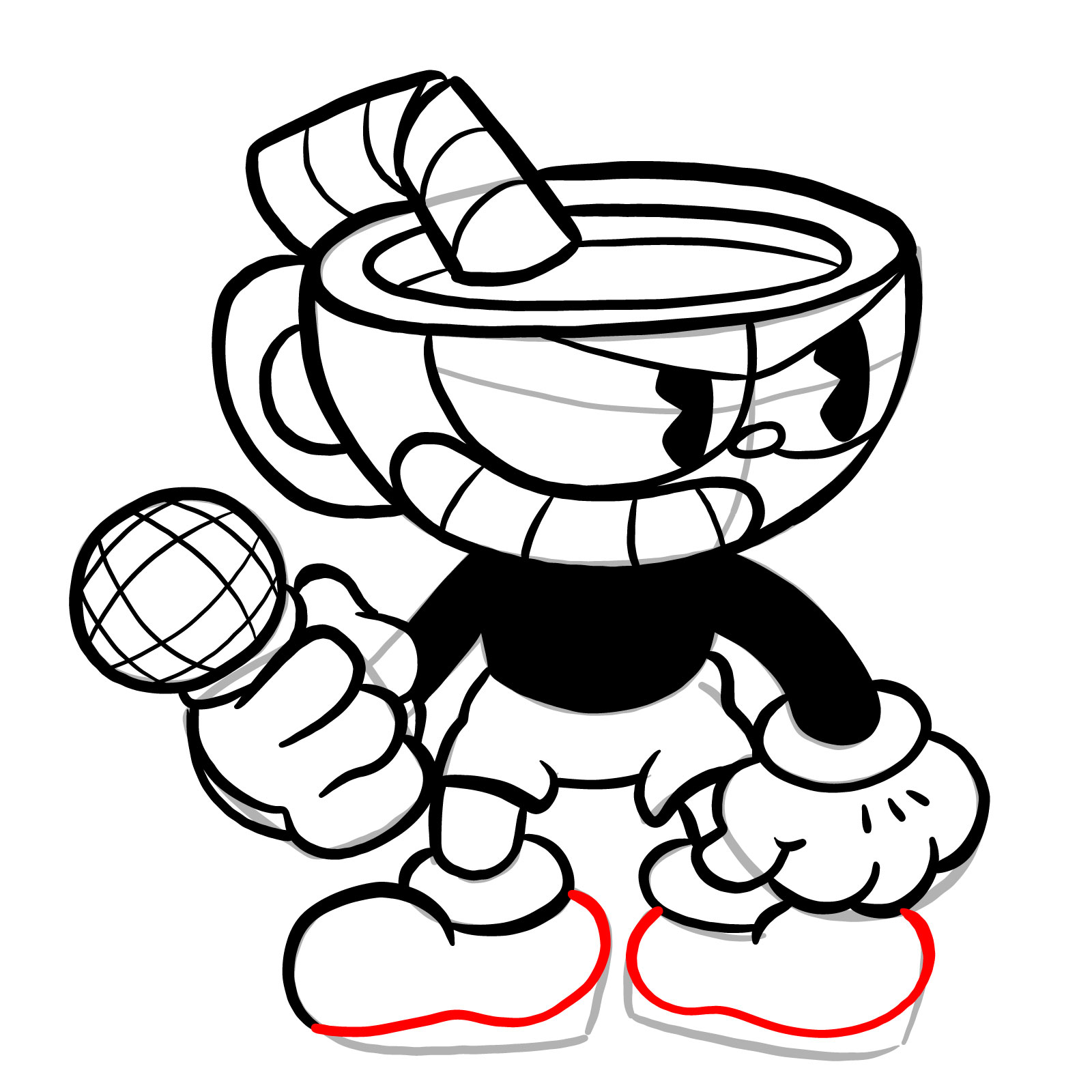 How to draw Cuphead (FNF: Indie Cross) - step 29