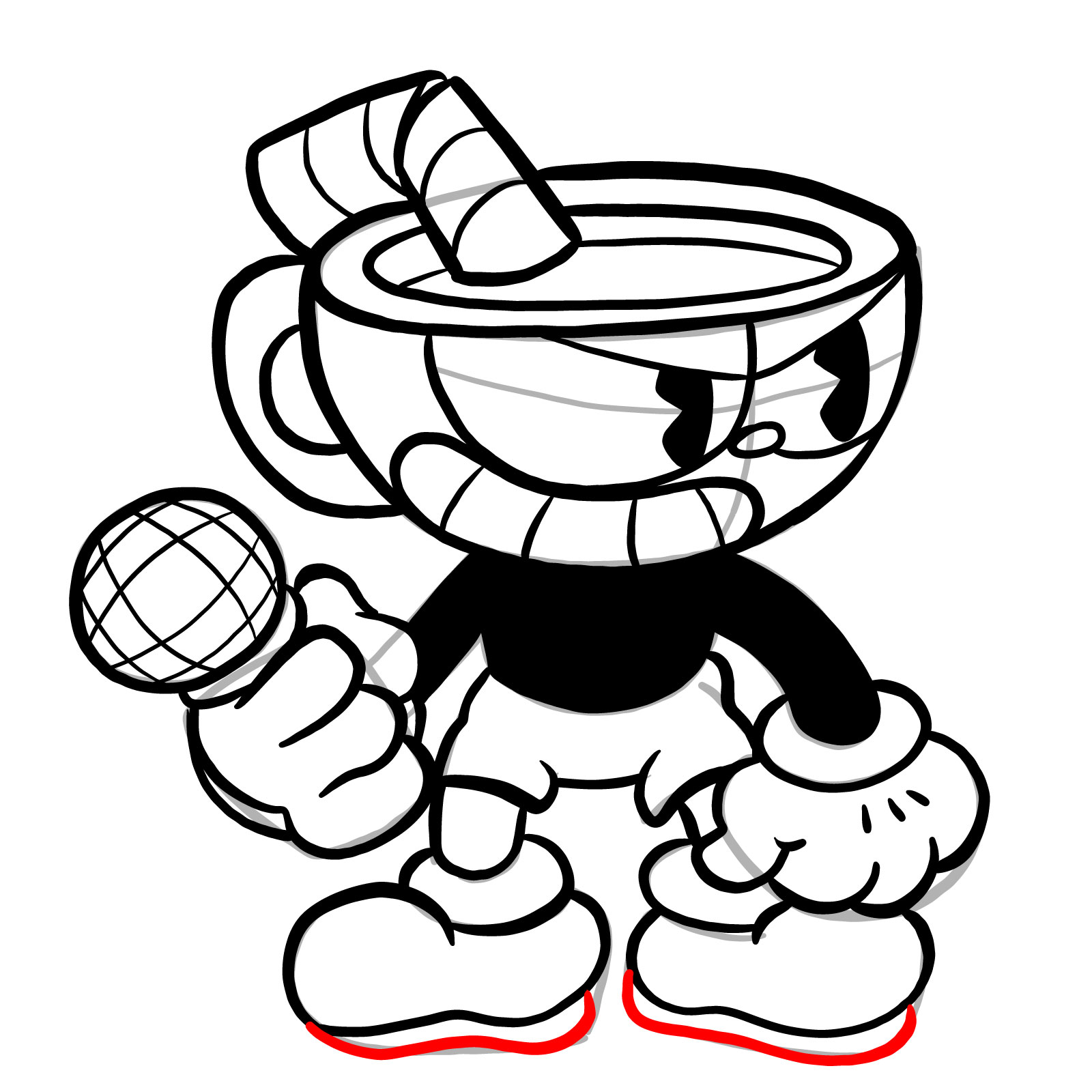 How to draw Cuphead (FNF: Indie Cross) - step 30
