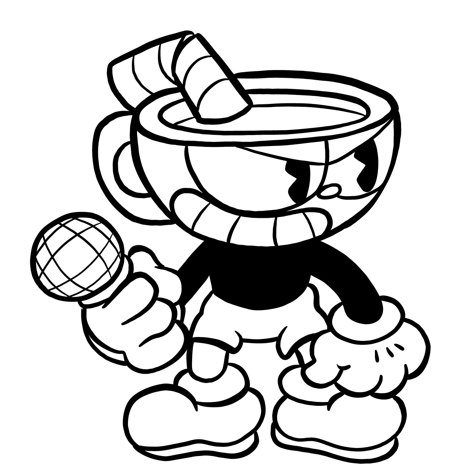 How to draw Cuphead (FNF: Indie Cross) - coloring