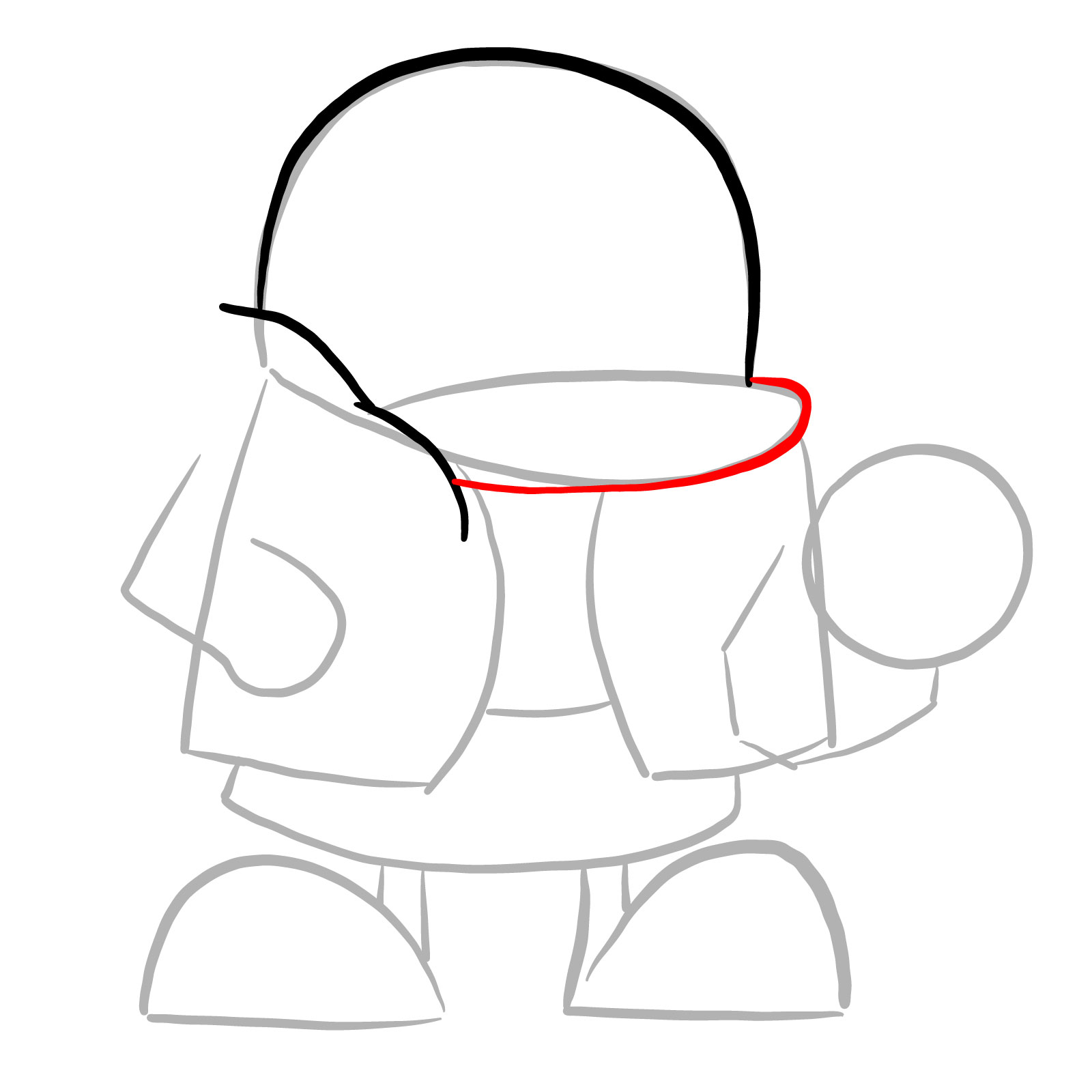 How to draw Sans (FNF: Indie Cross) - step 06
