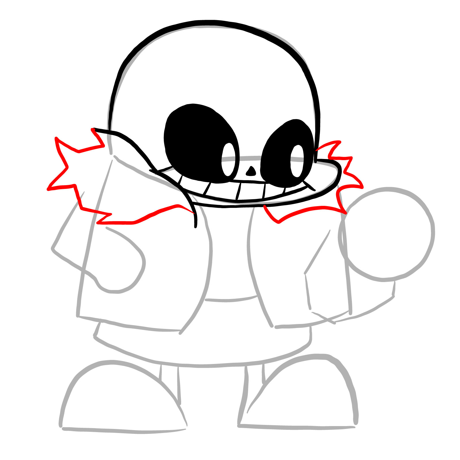 How to draw Sans (FNF: Indie Cross) - step 10