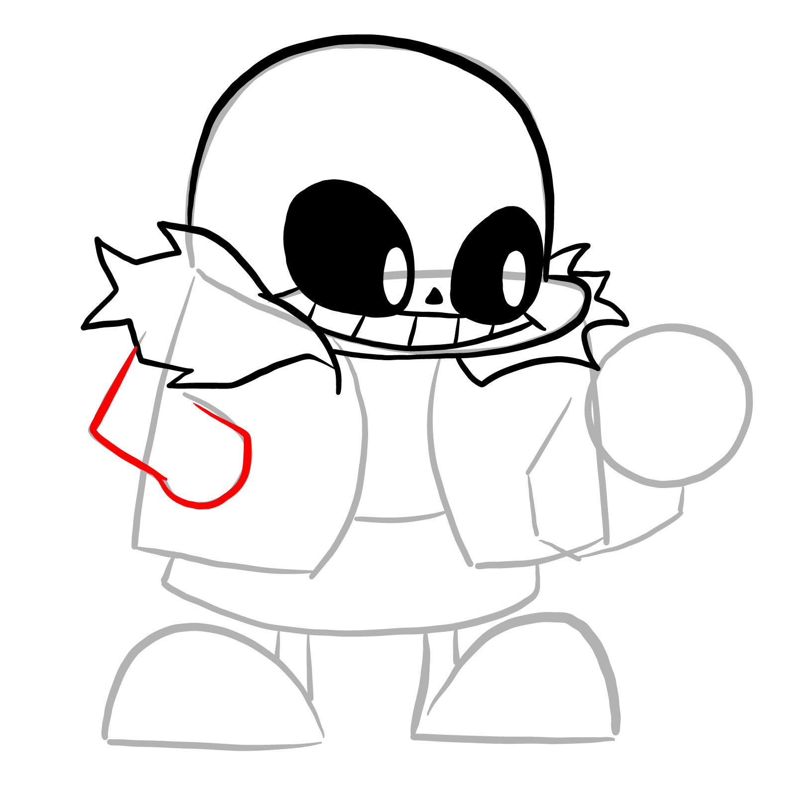 How to draw Sans (FNF: Indie Cross) - step 11