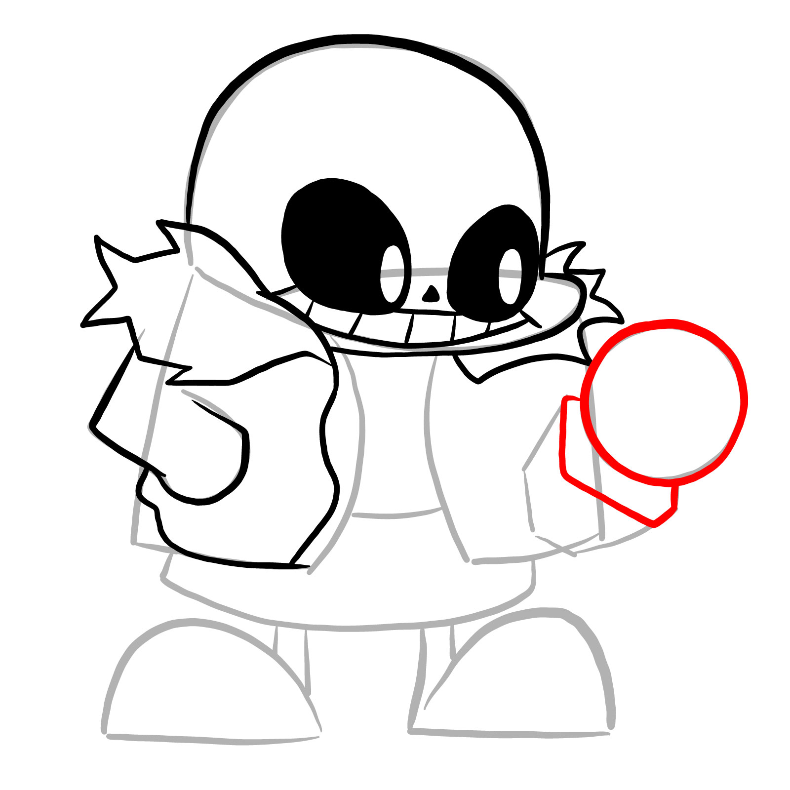 How to draw Sans (FNF: Indie Cross) - step 13