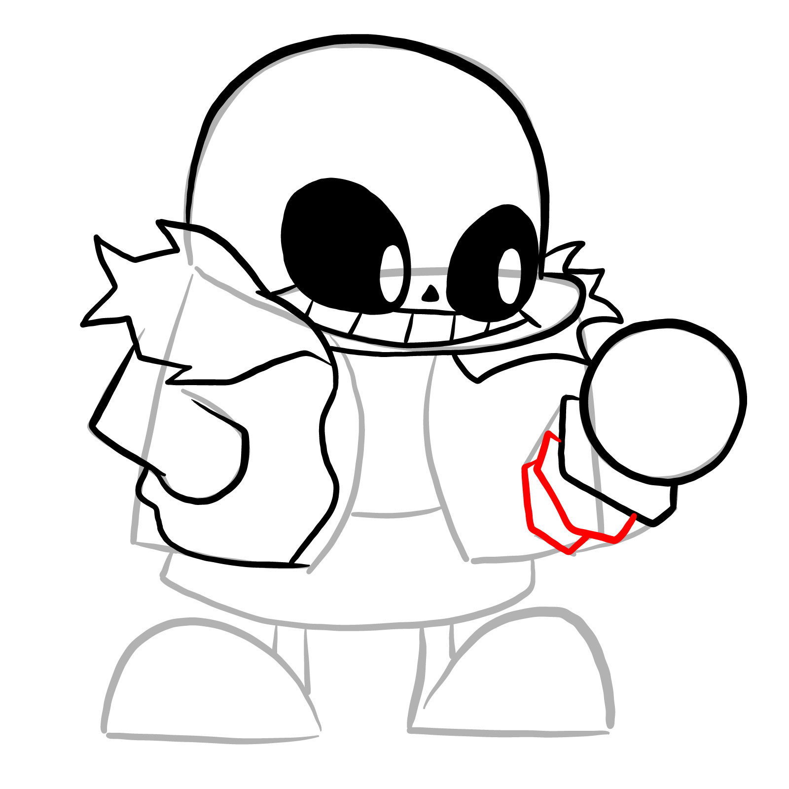 How to draw Sans (FNF: Indie Cross) - step 14