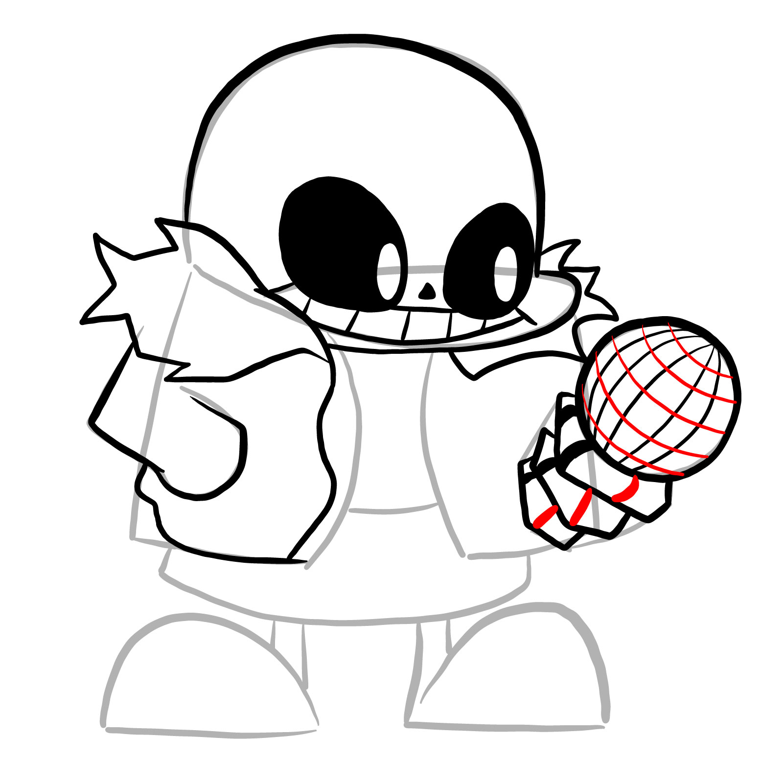 How to draw Sans (FNF: Indie Cross) - step 16