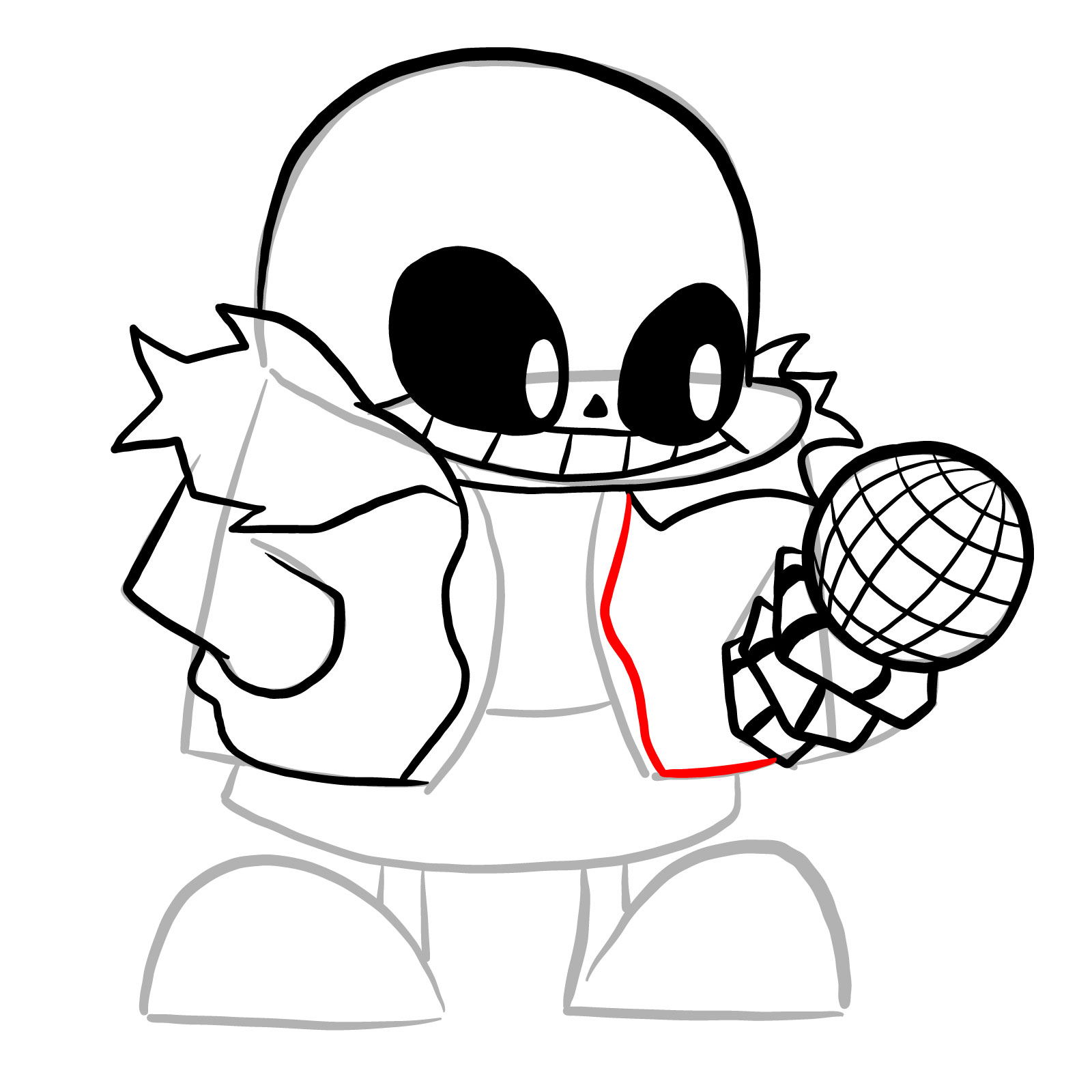 How to draw Sans (FNF: Indie Cross) - step 17
