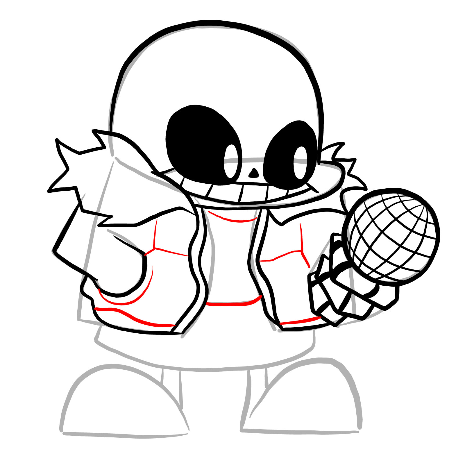 How to draw Sans (FNF: Indie Cross) - step 19