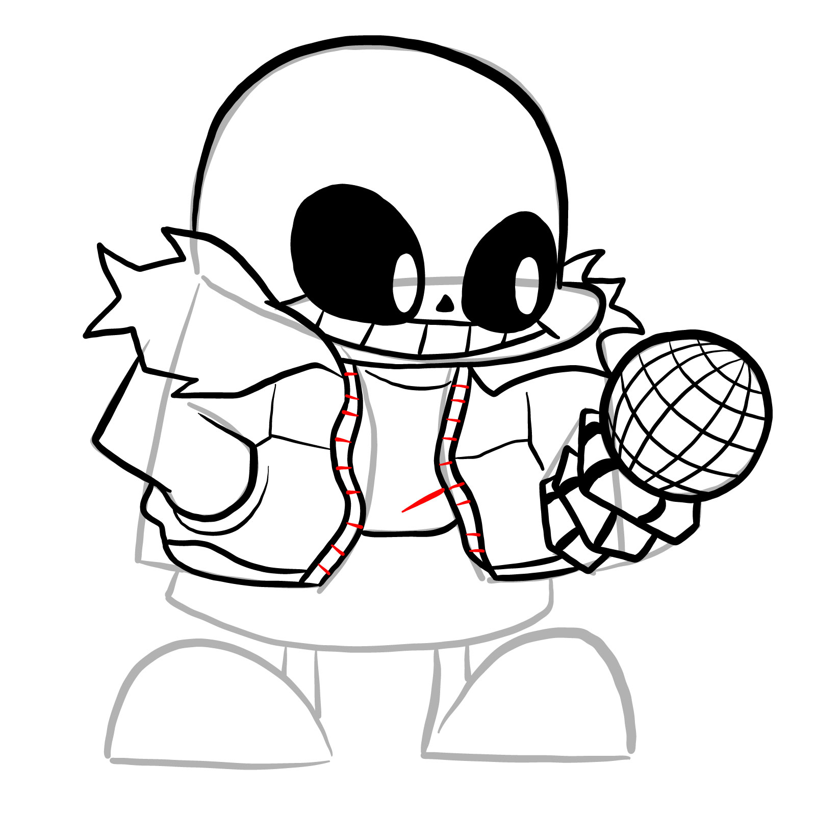 How to draw Sans (FNF: Indie Cross) - step 20