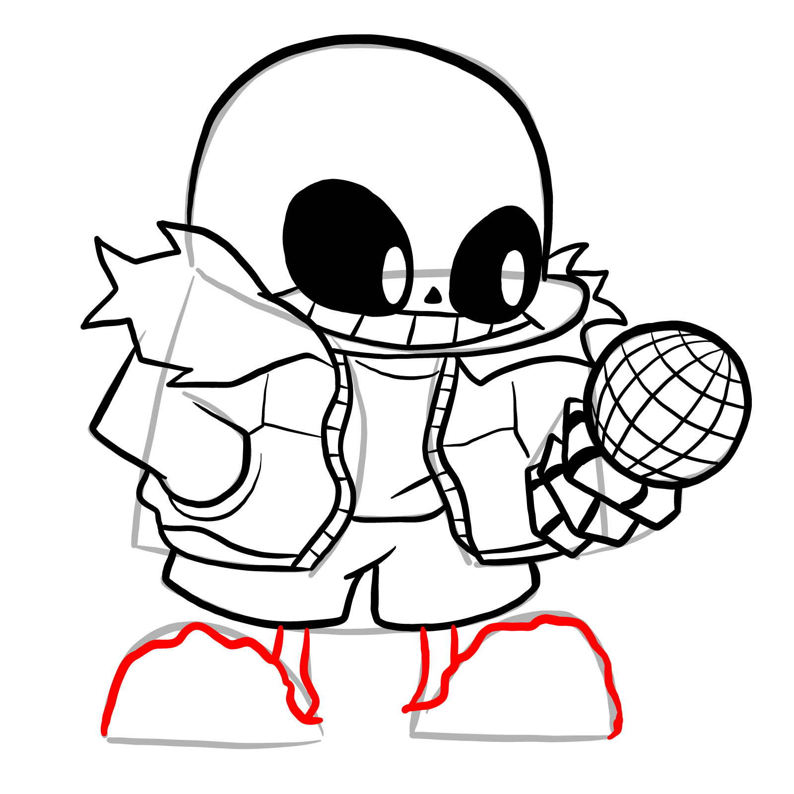 How to draw Sans (FNF: Indie Cross) - step 23