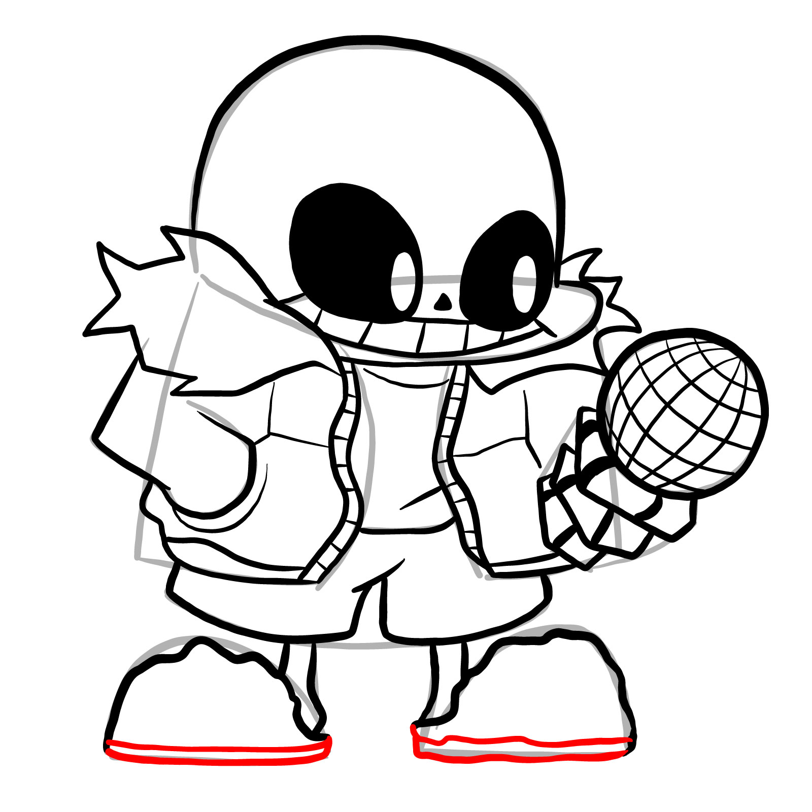 How to draw Sans (FNF: Indie Cross) - step 24