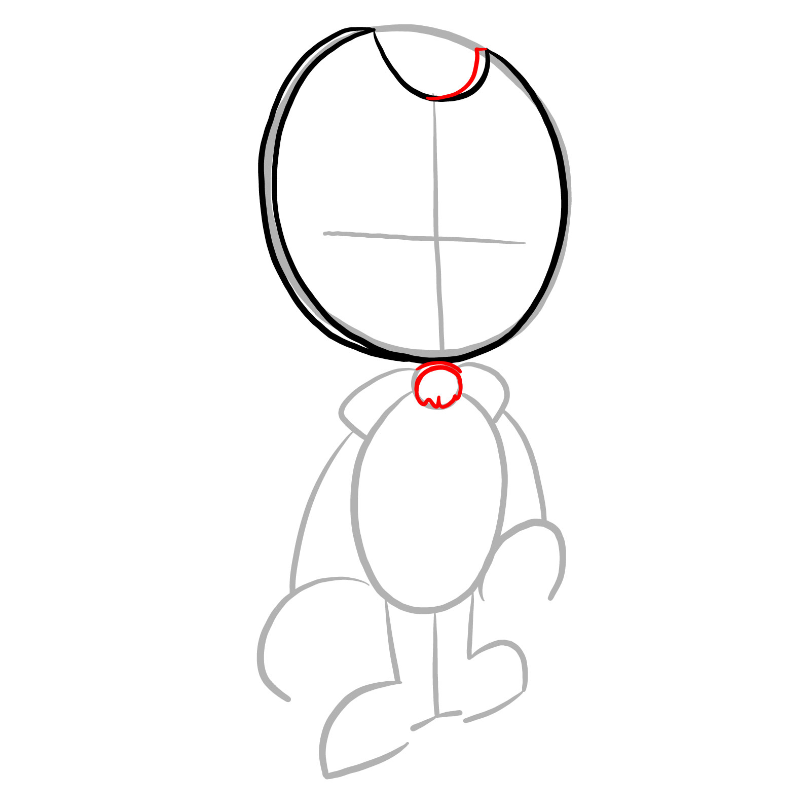 How to draw Bendy Cutout (FNF: Indie Cross) - step 06