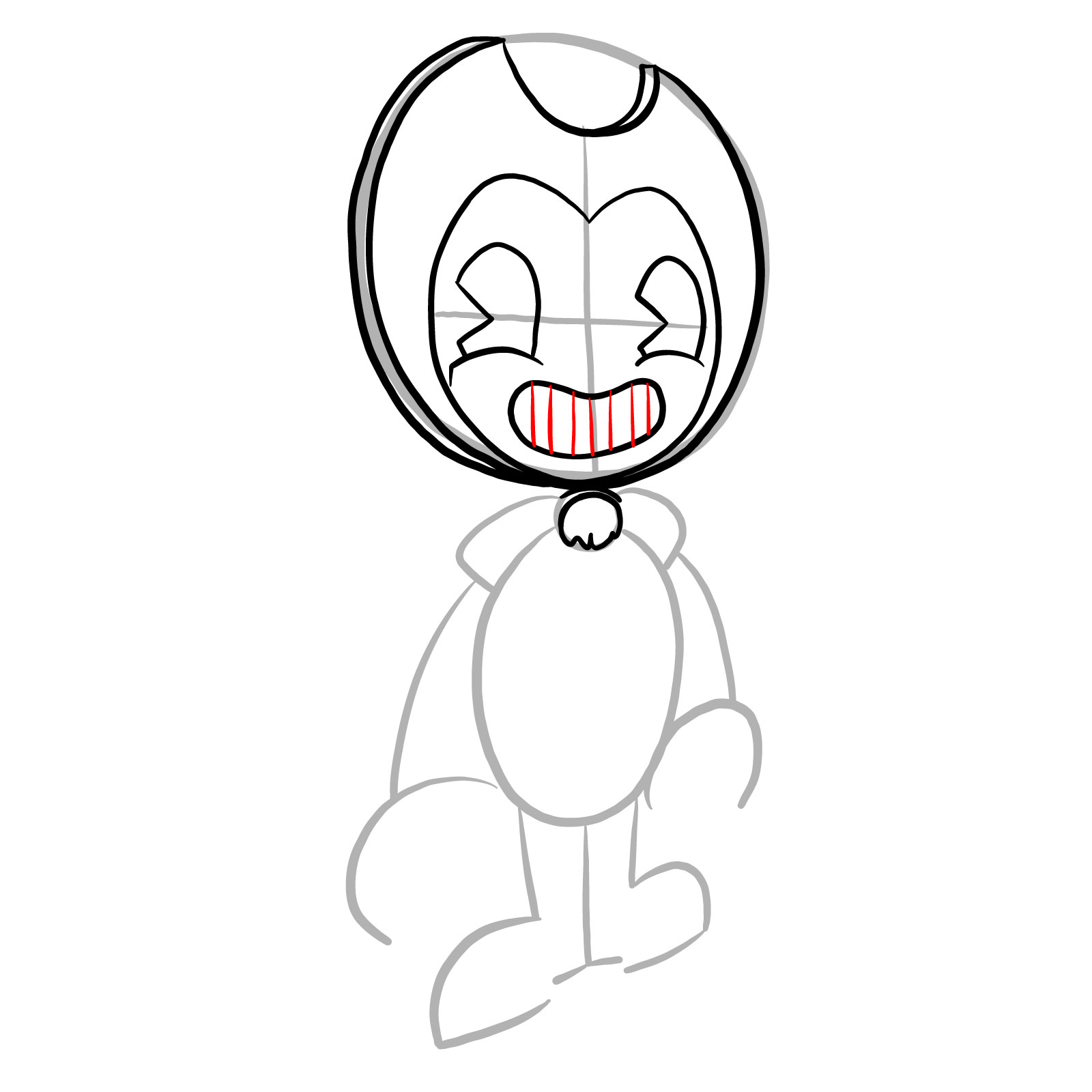 How to draw Bendy Cutout (FNF: Indie Cross) - step 10