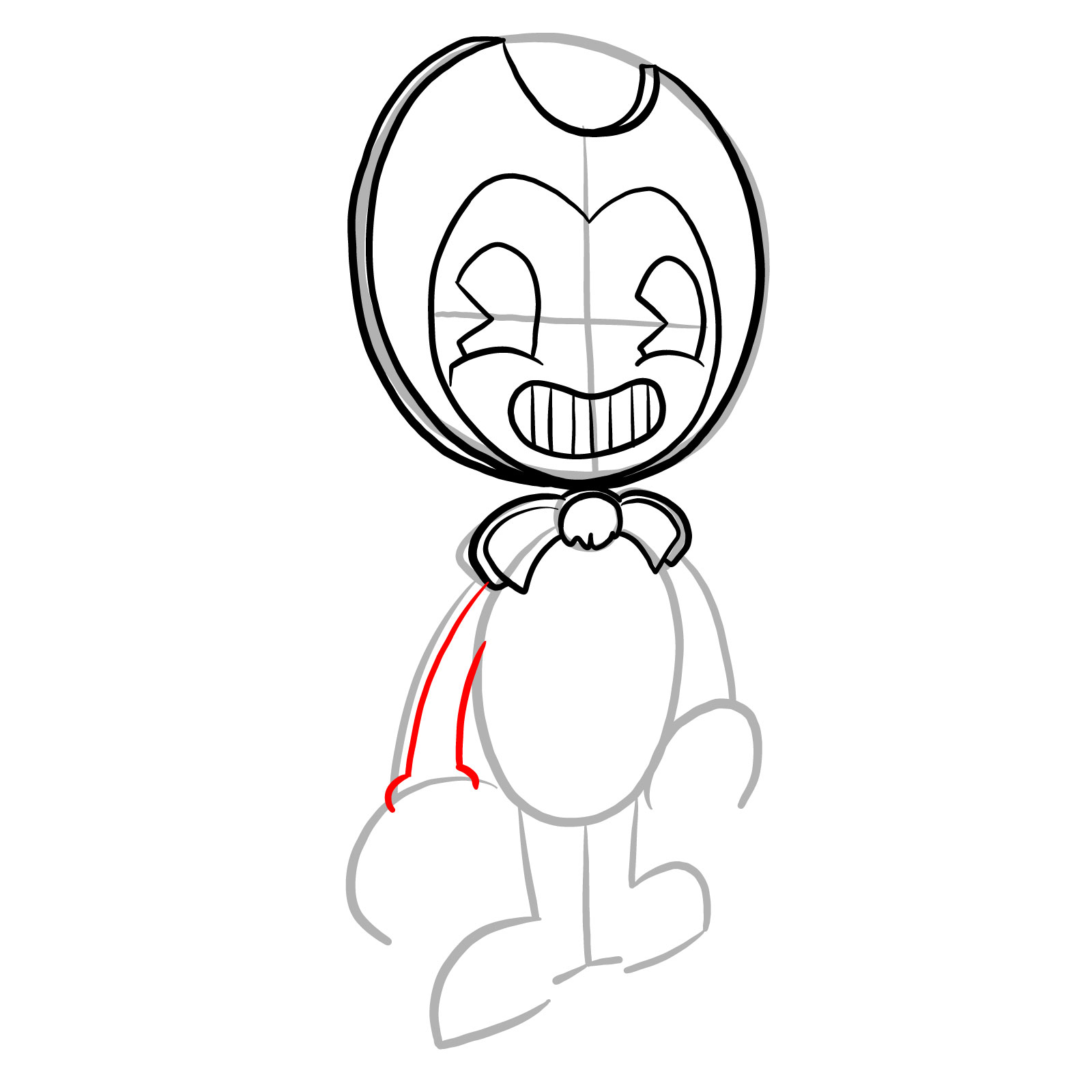 How to draw Bendy Cutout (FNF: Indie Cross) - step 12