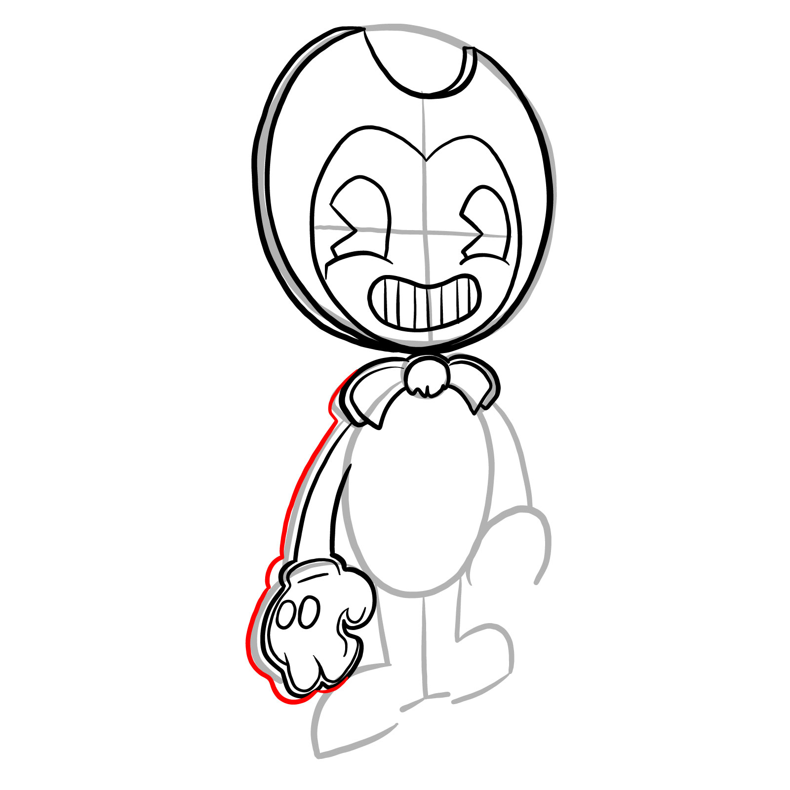 How to draw Bendy Cutout (FNF: Indie Cross) - step 15