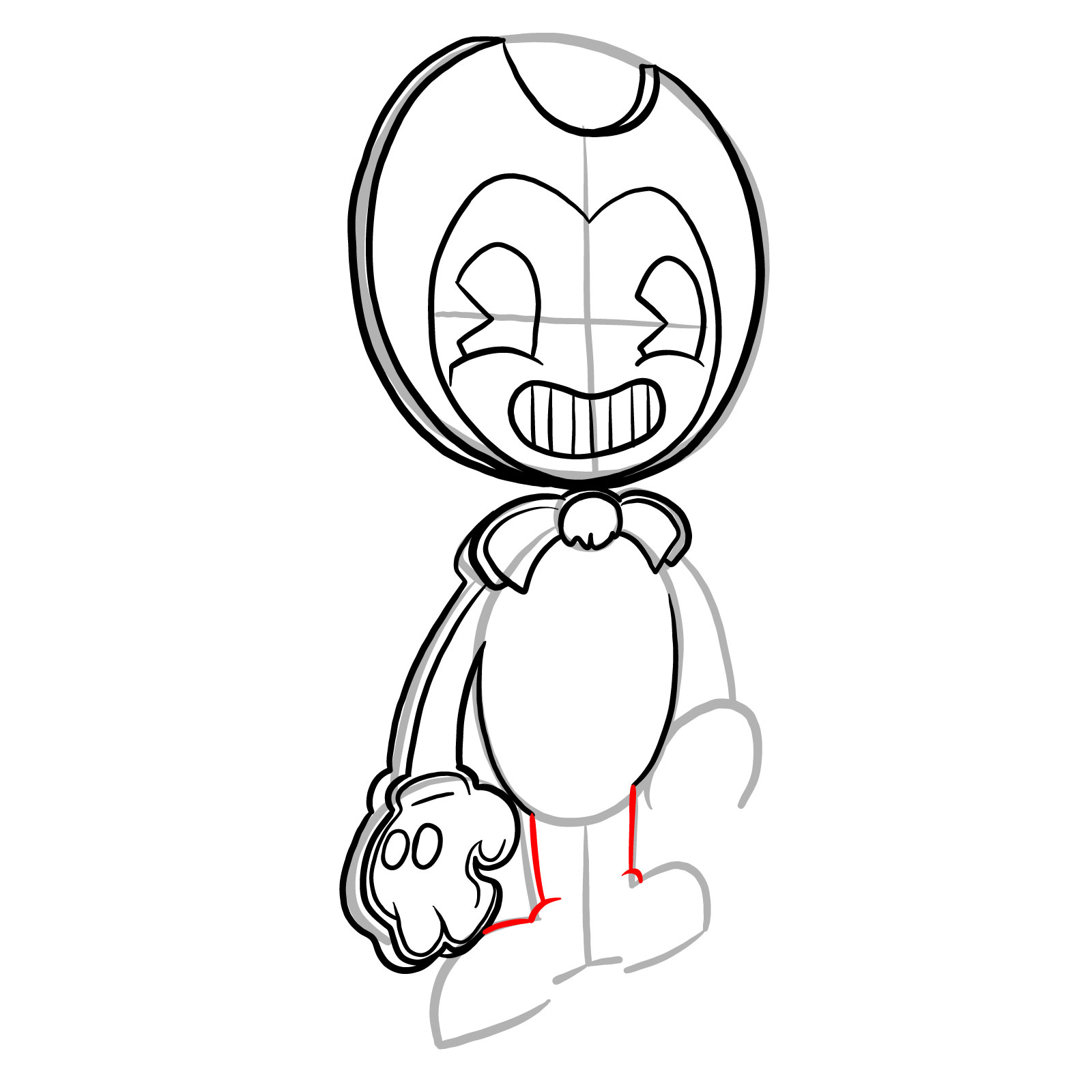 How to draw Bendy Cutout (FNF: Indie Cross) - step 17