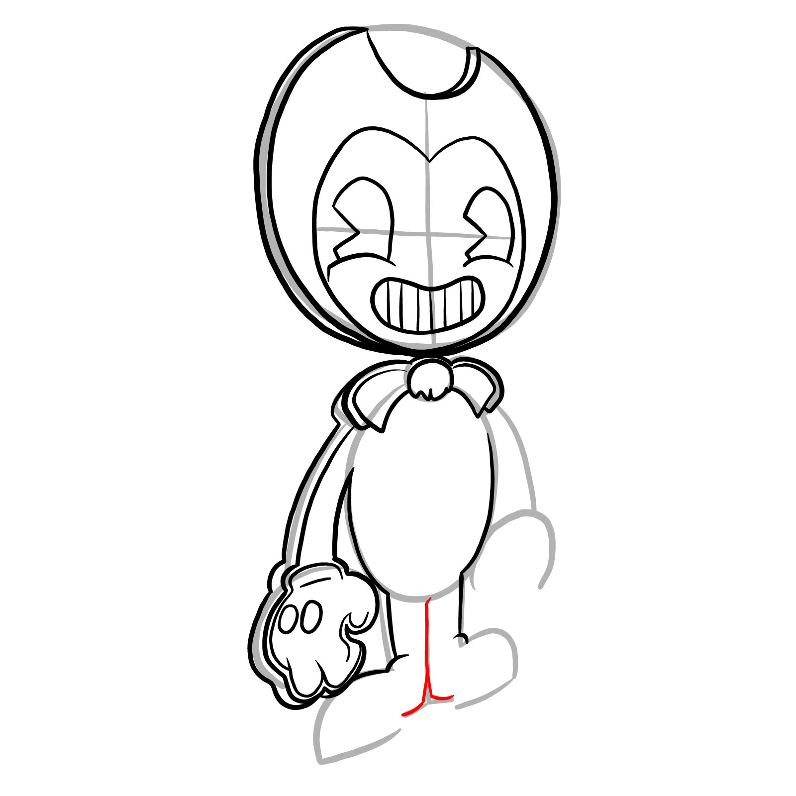 How to draw Bendy Cutout (FNF: Indie Cross) - step 18