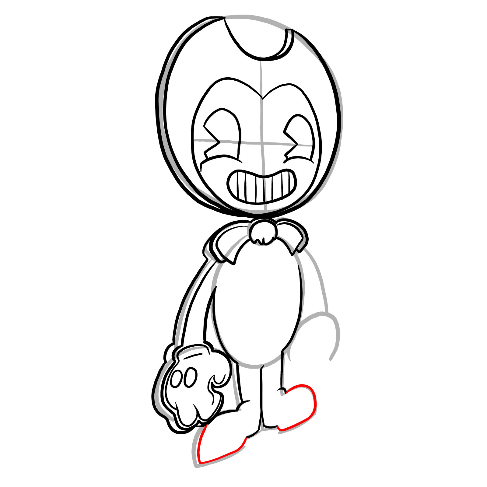 How to draw Bendy Cutout (FNF: Indie Cross) - step 19