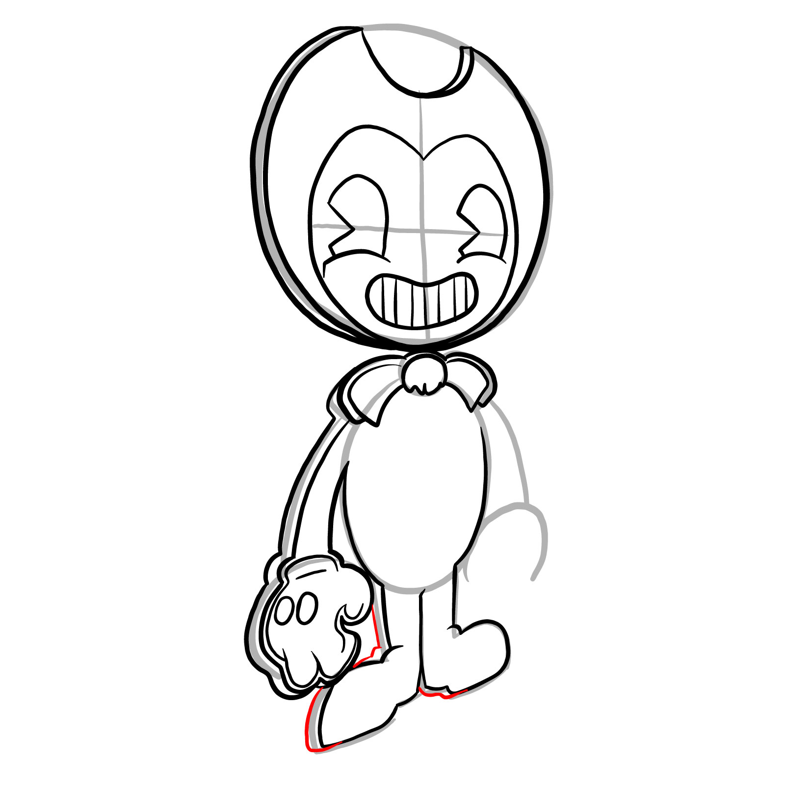 How to draw Bendy Cutout (FNF: Indie Cross) - step 20