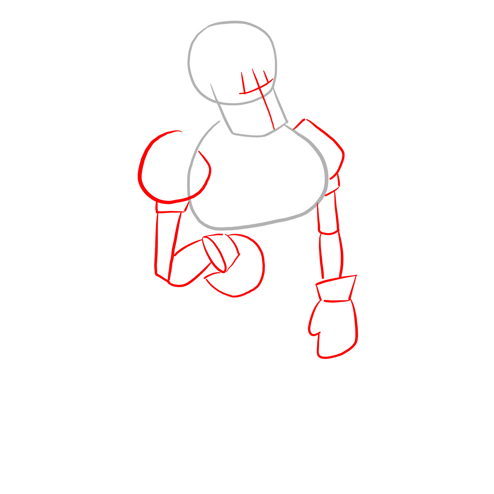 How to draw Papyrus (FNF: Indie Cross) - step 02