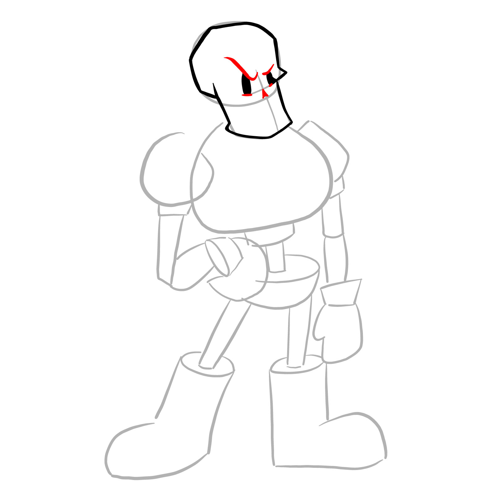 How to draw Papyrus (FNF: Indie Cross) - step 08