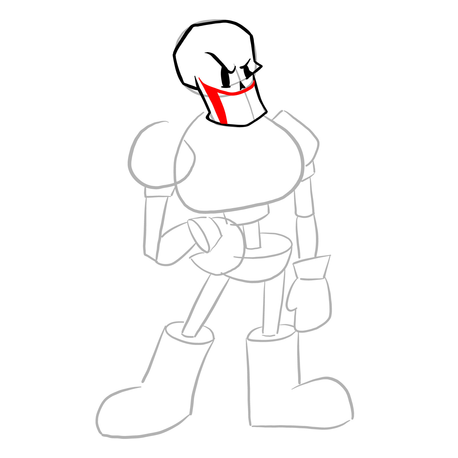 How to draw Papyrus (FNF: Indie Cross) - step 09