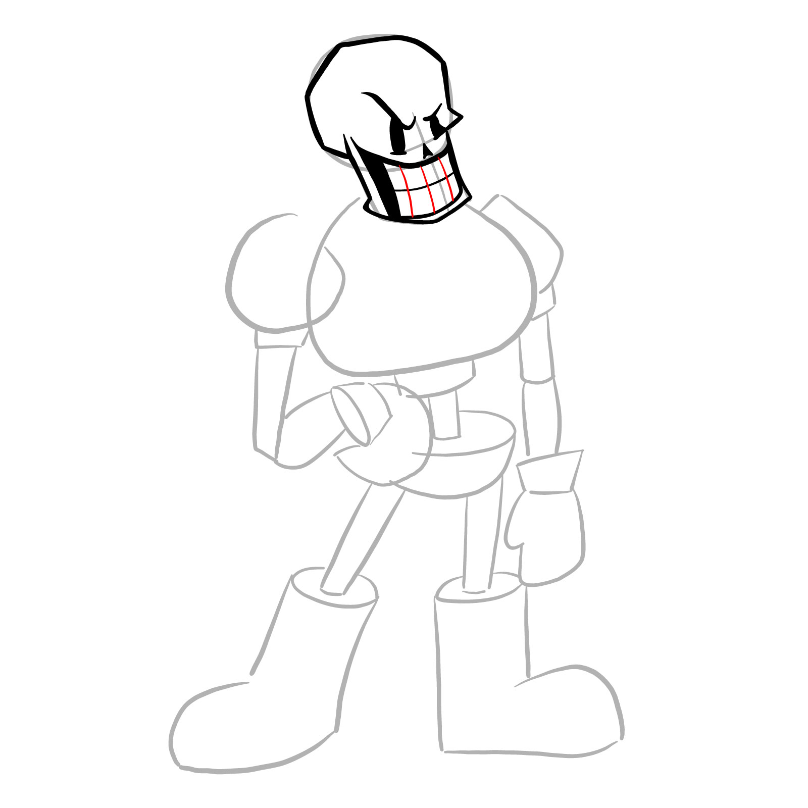 How to draw Papyrus (FNF: Indie Cross) - step 11