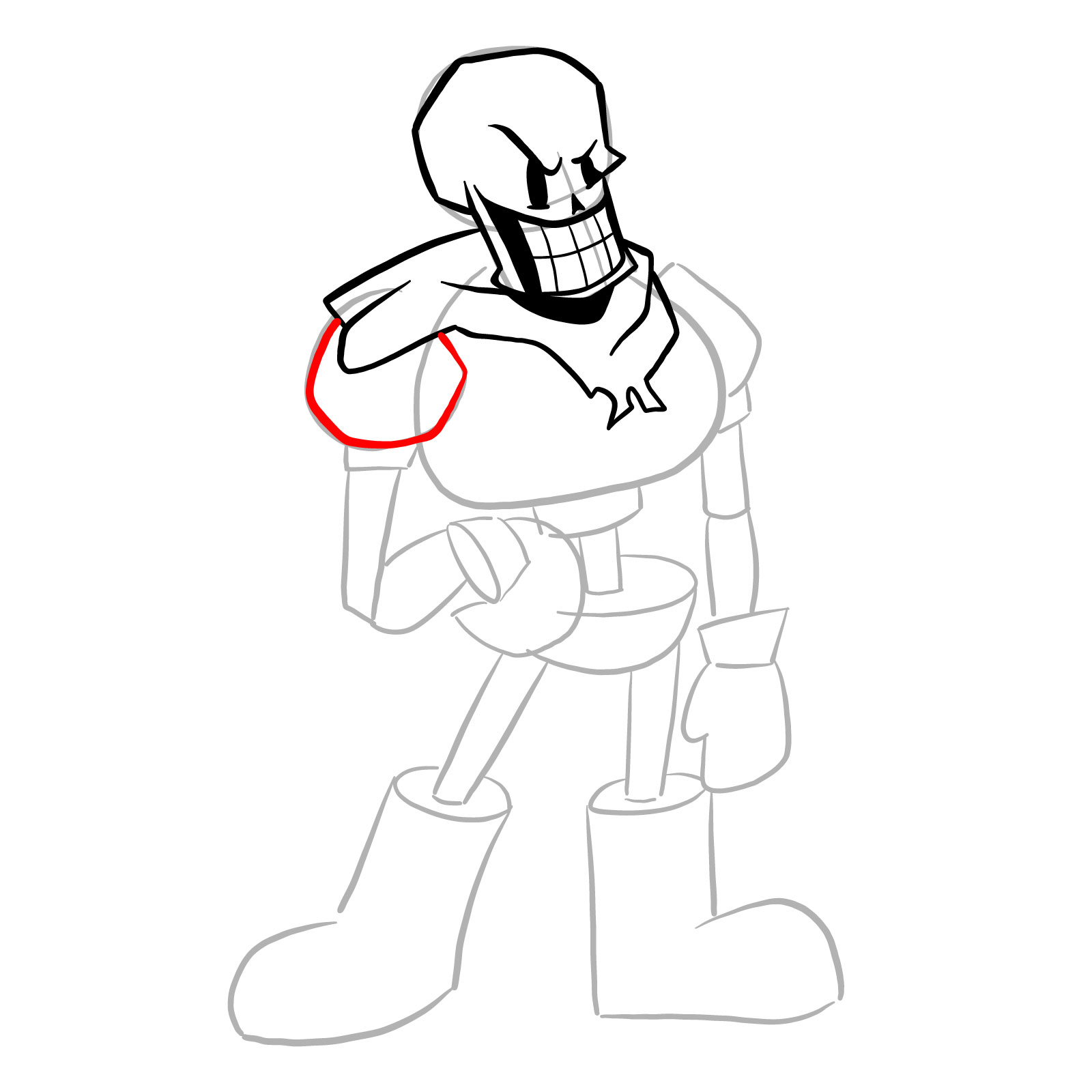 How to draw Papyrus (FNF: Indie Cross) - step 14