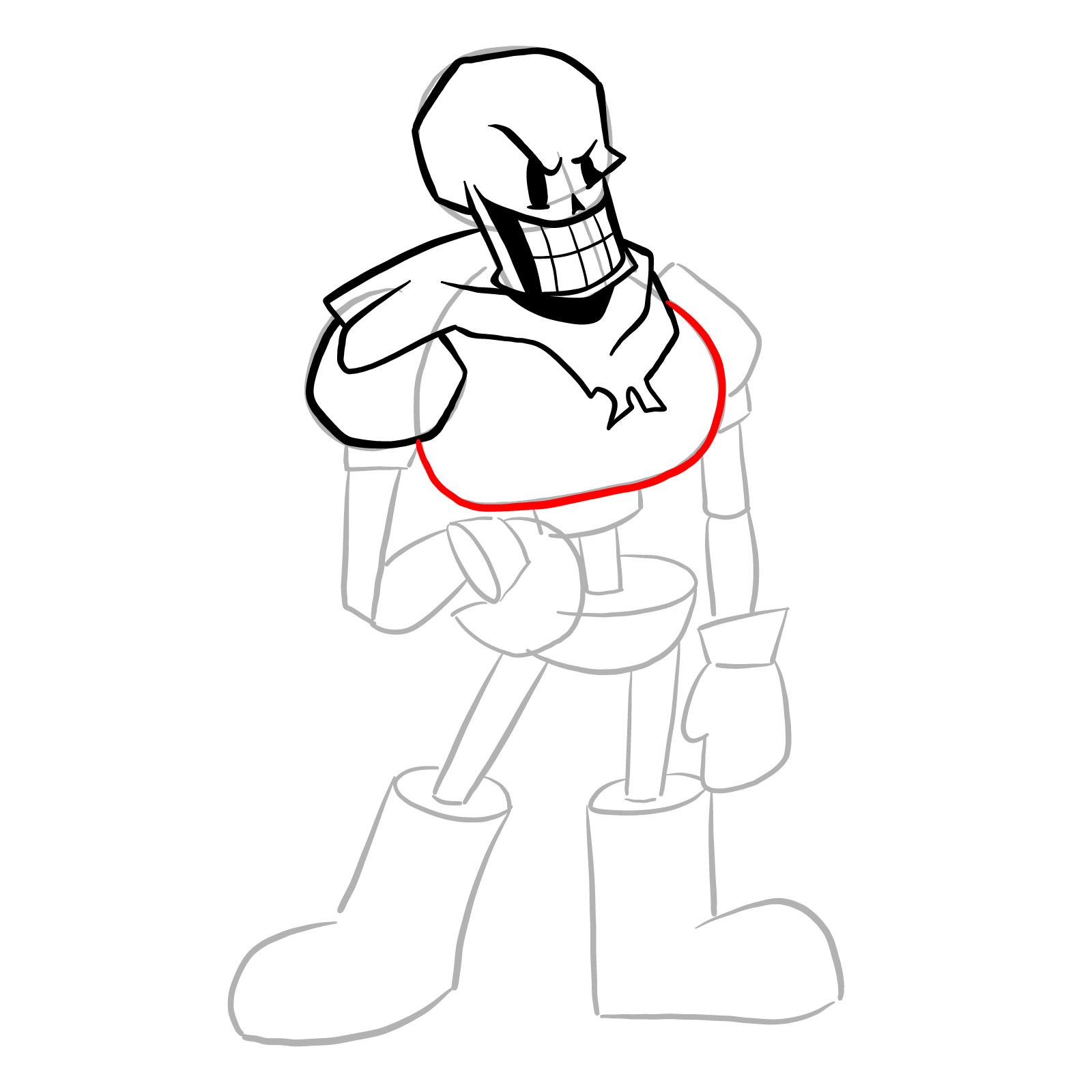 How to draw Papyrus (FNF: Indie Cross) - step 15
