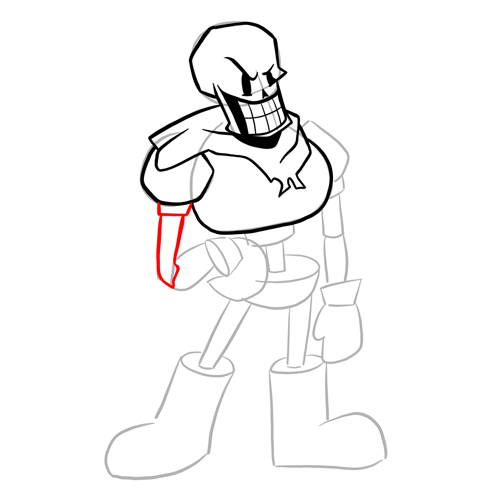 How to draw Papyrus (FNF: Indie Cross) - step 16