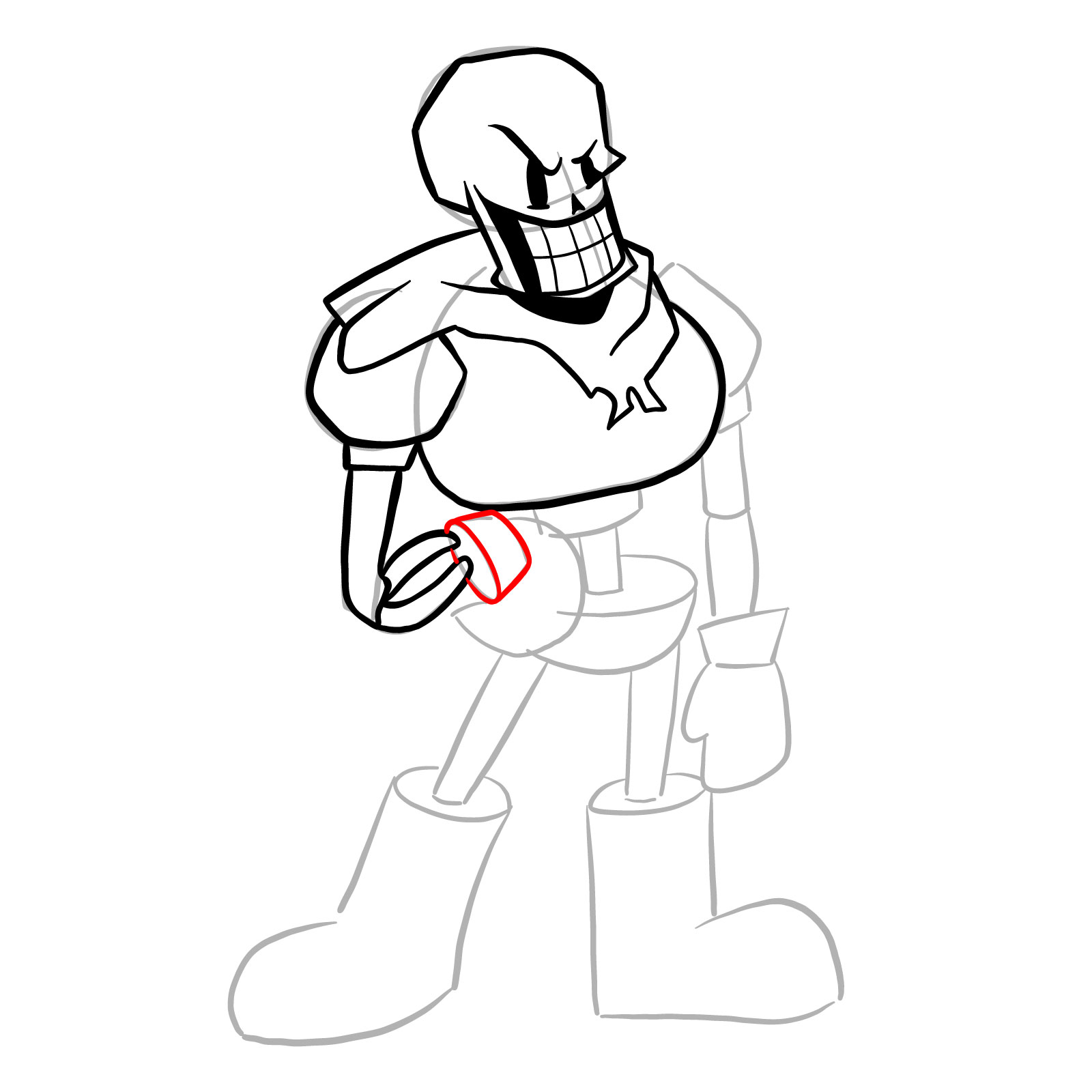 How to draw Papyrus (FNF: Indie Cross) - step 18