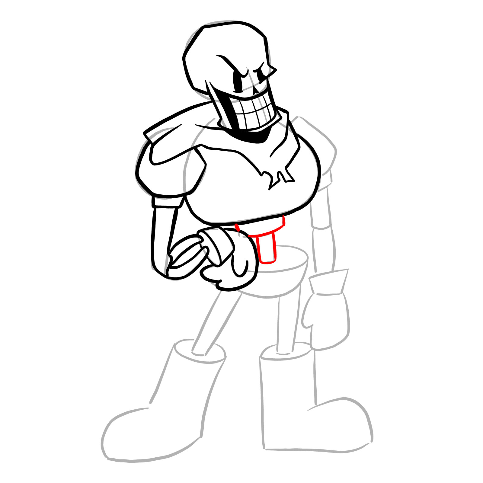 How to draw Papyrus (FNF: Indie Cross) - step 20
