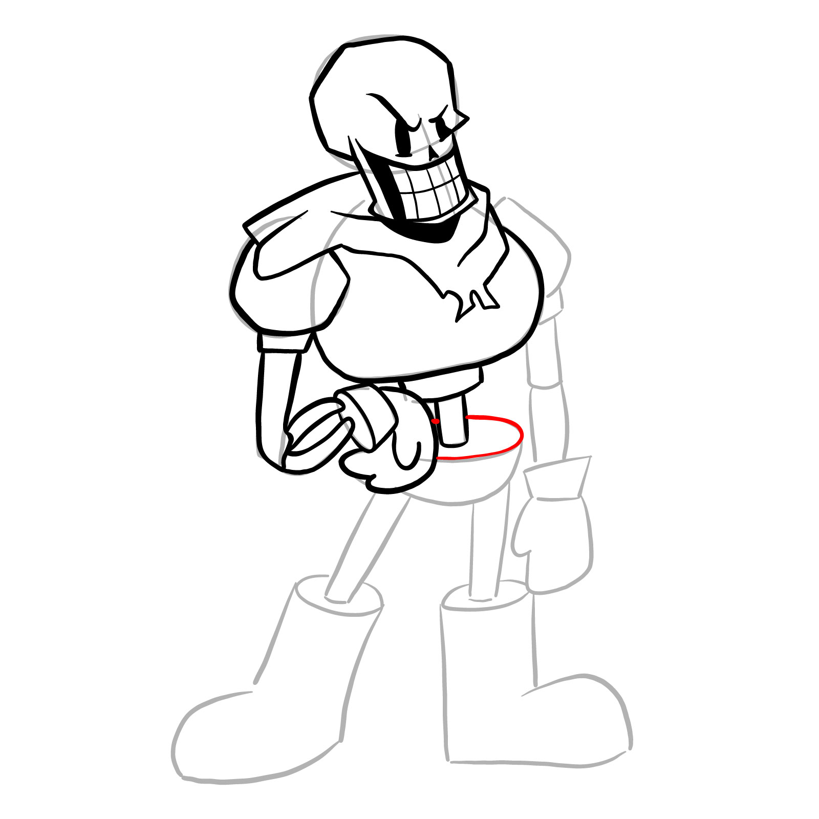 How to draw Papyrus (FNF: Indie Cross) - step 21