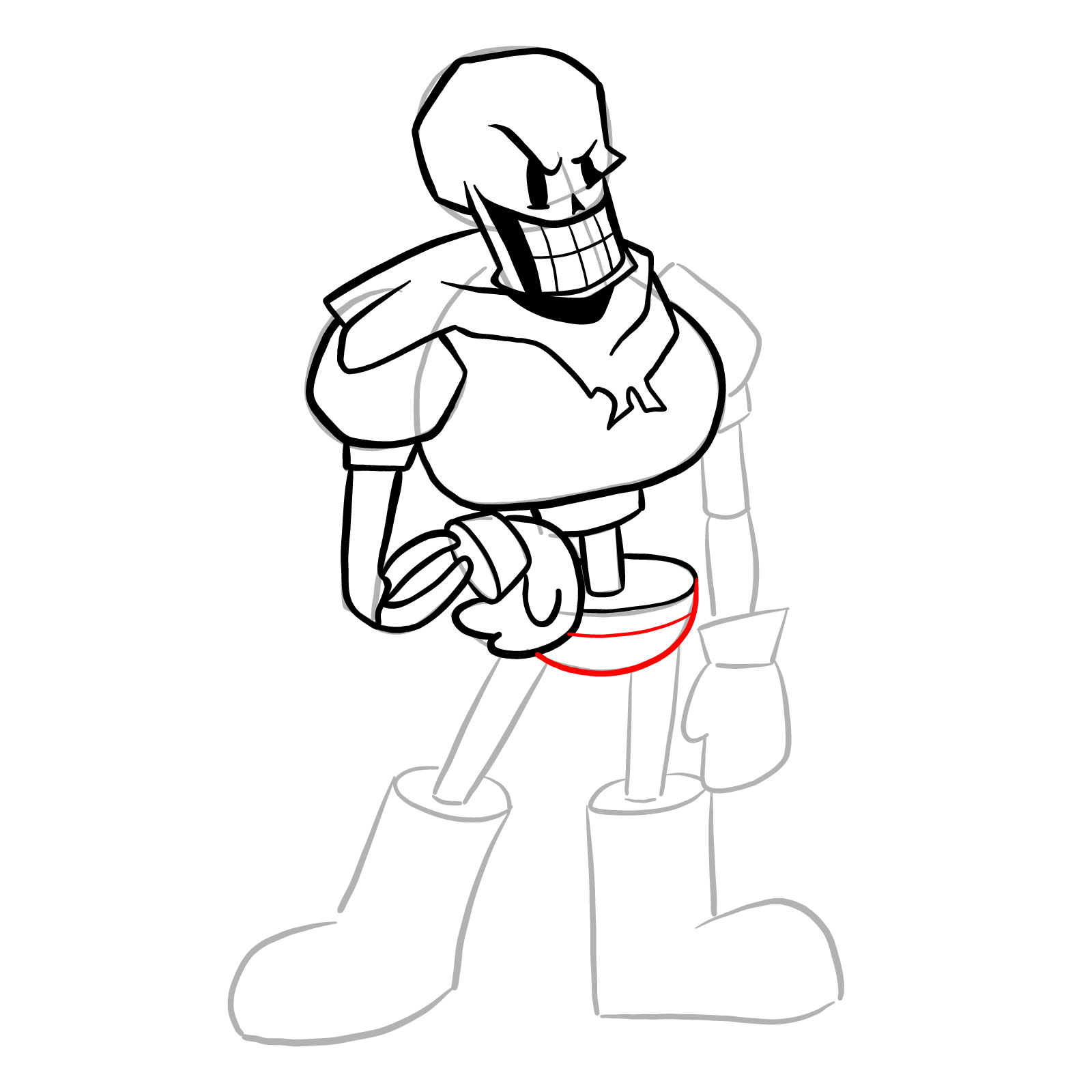 How to draw Papyrus (FNF: Indie Cross) - step 22