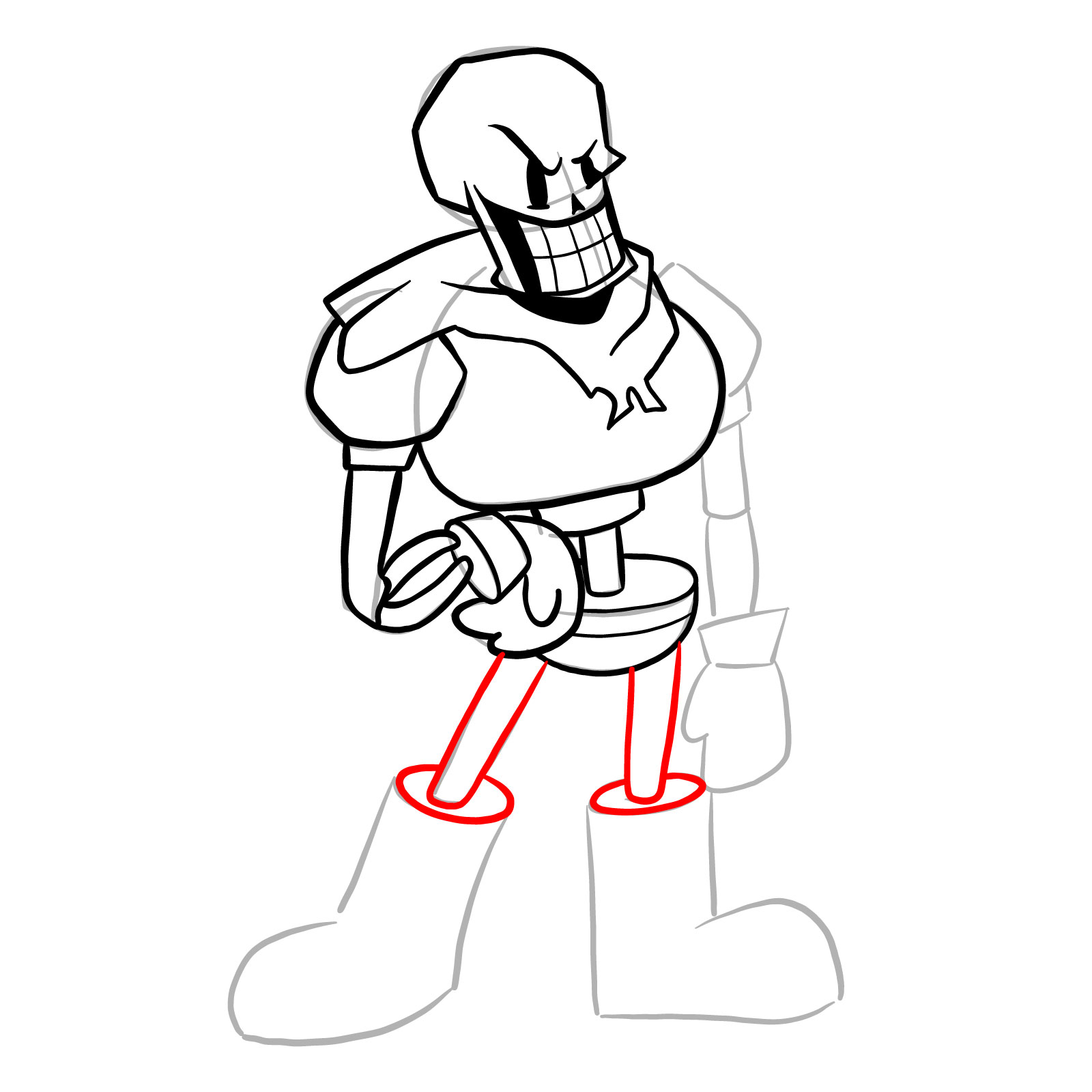 How to draw Papyrus (FNF: Indie Cross) - step 23