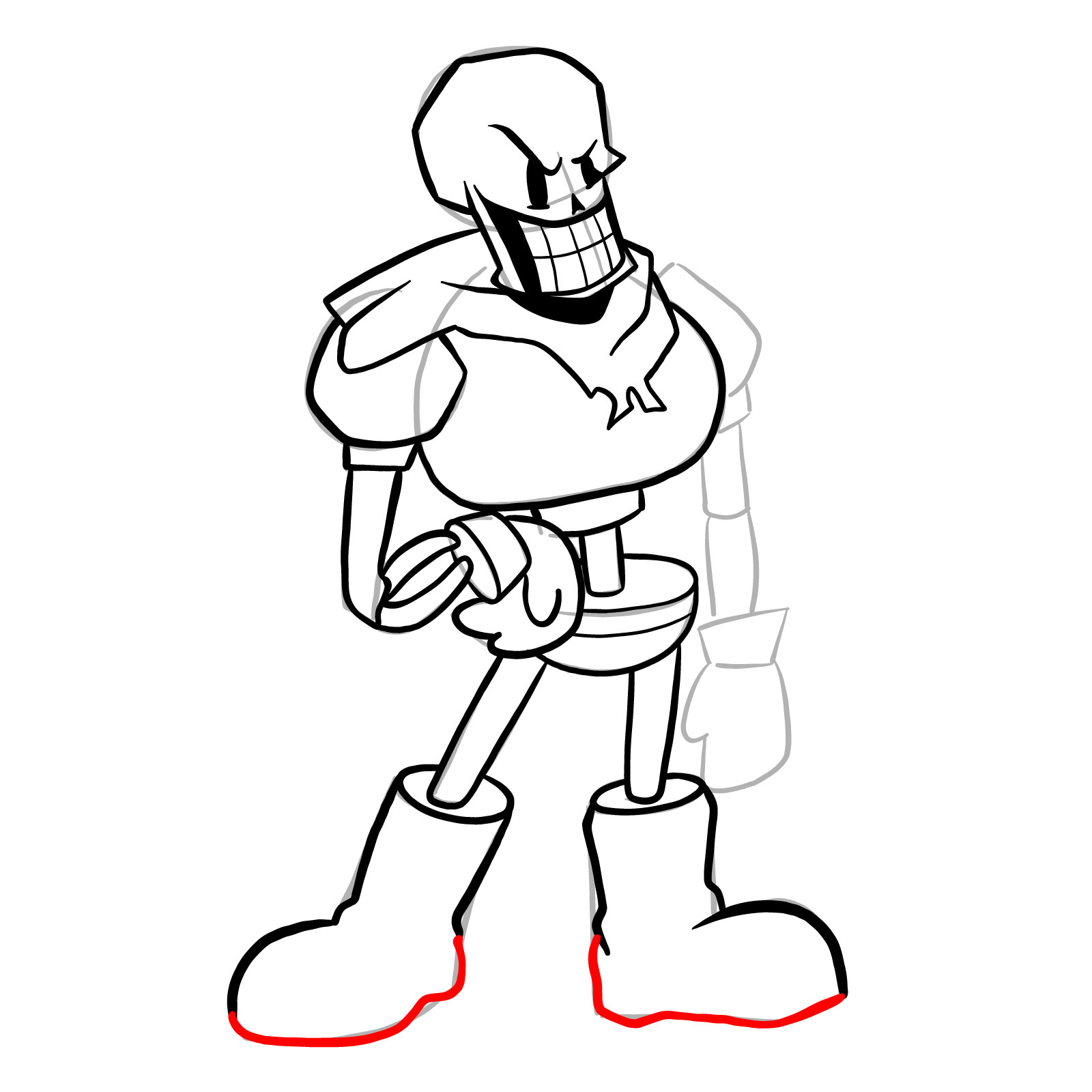 How to draw Papyrus (FNF: Indie Cross) - step 25