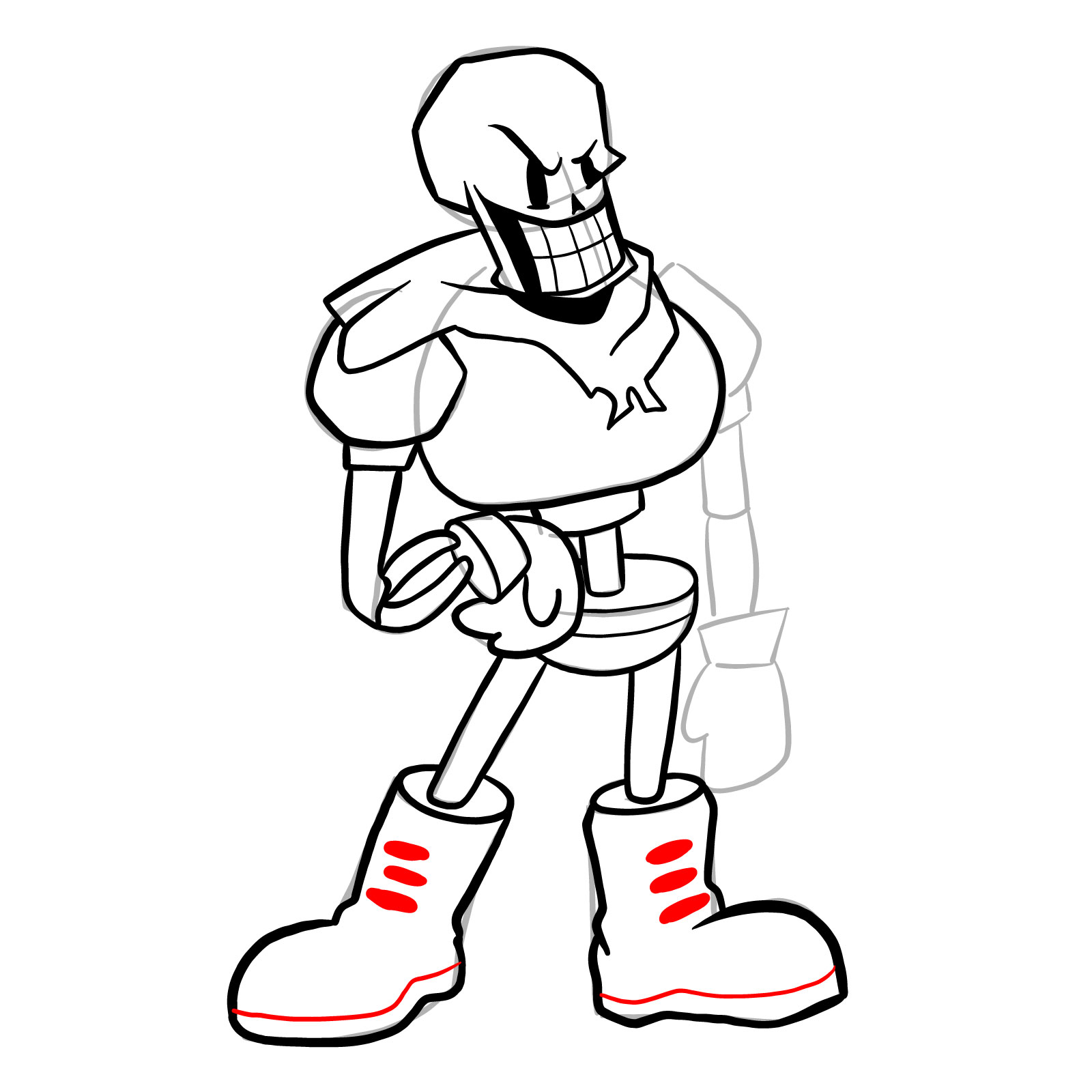 How to draw Papyrus (FNF: Indie Cross) - step 26