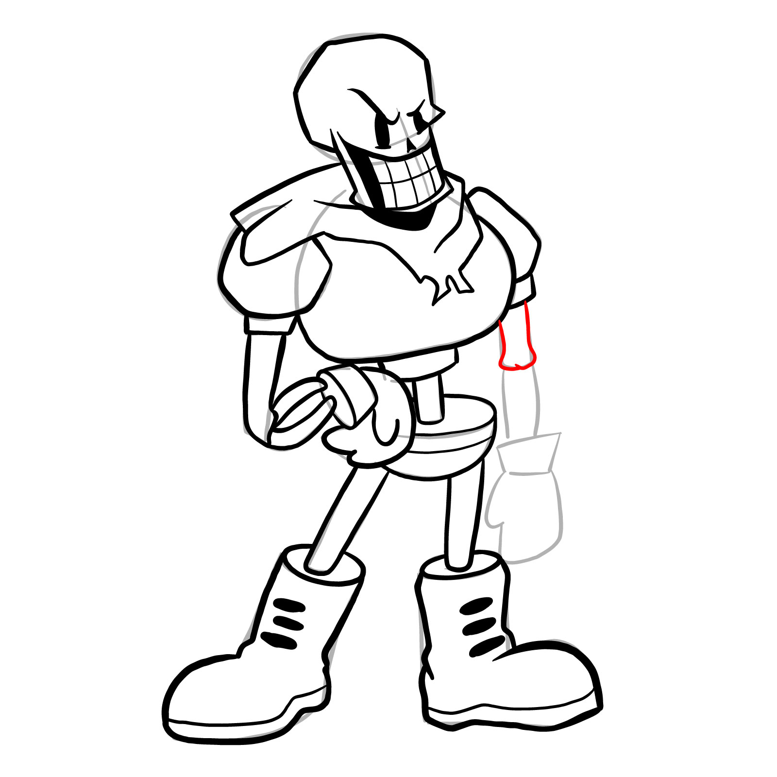 How to draw Papyrus (FNF: Indie Cross) - step 28