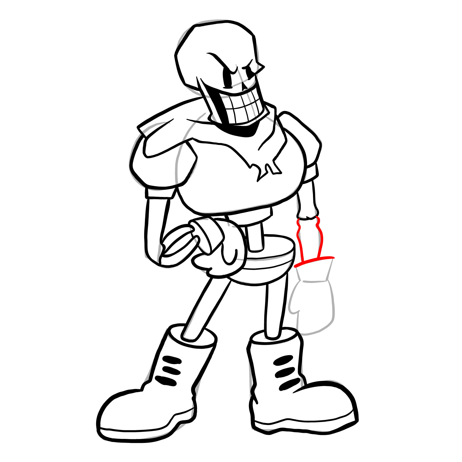 How to draw Papyrus (FNF: Indie Cross) - step 29