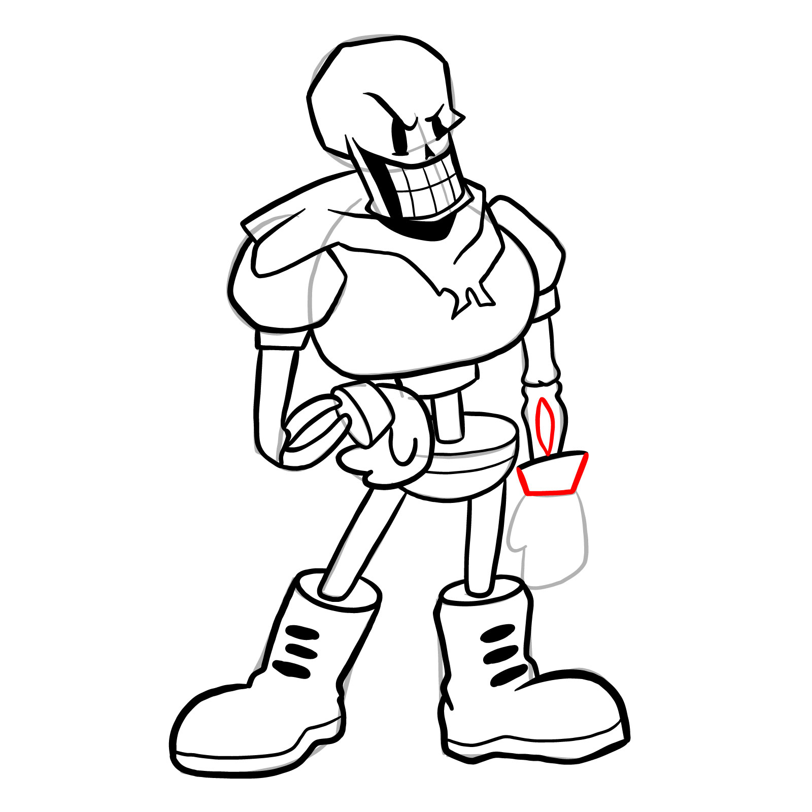 How to draw Papyrus (FNF: Indie Cross) - step 30