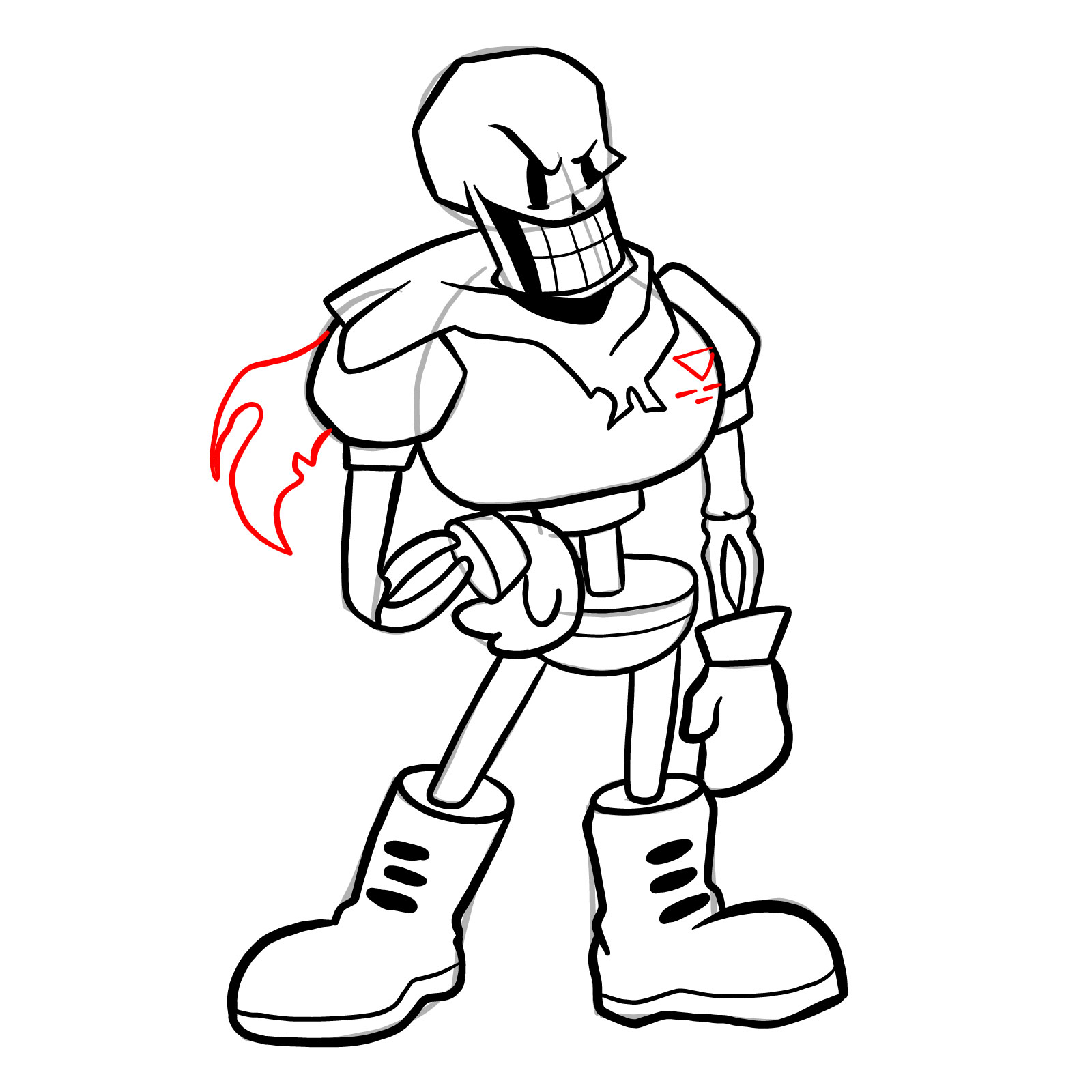 How to draw Papyrus (FNF: Indie Cross) - step 32