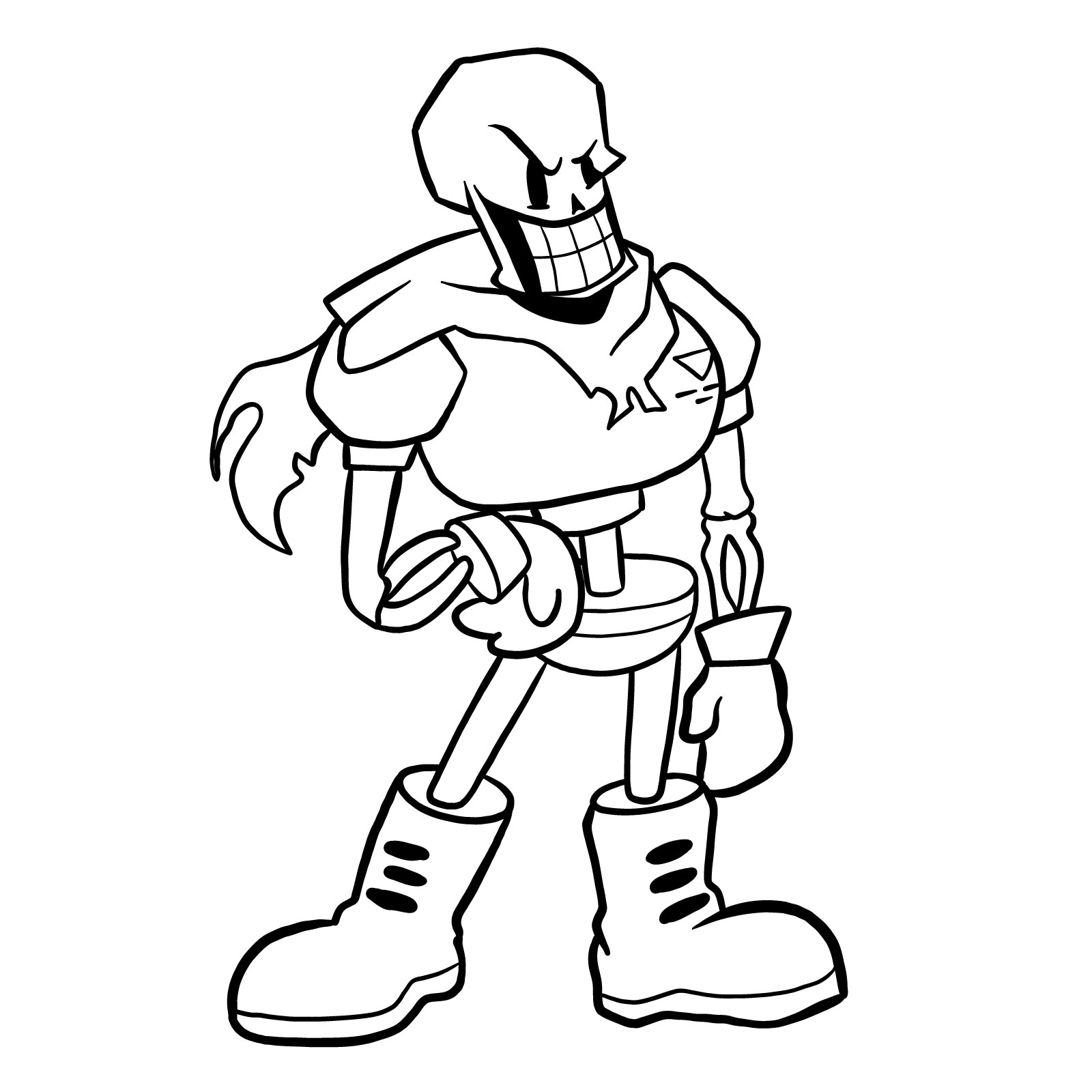 How to draw Papyrus (FNF: Indie Cross) - coloring