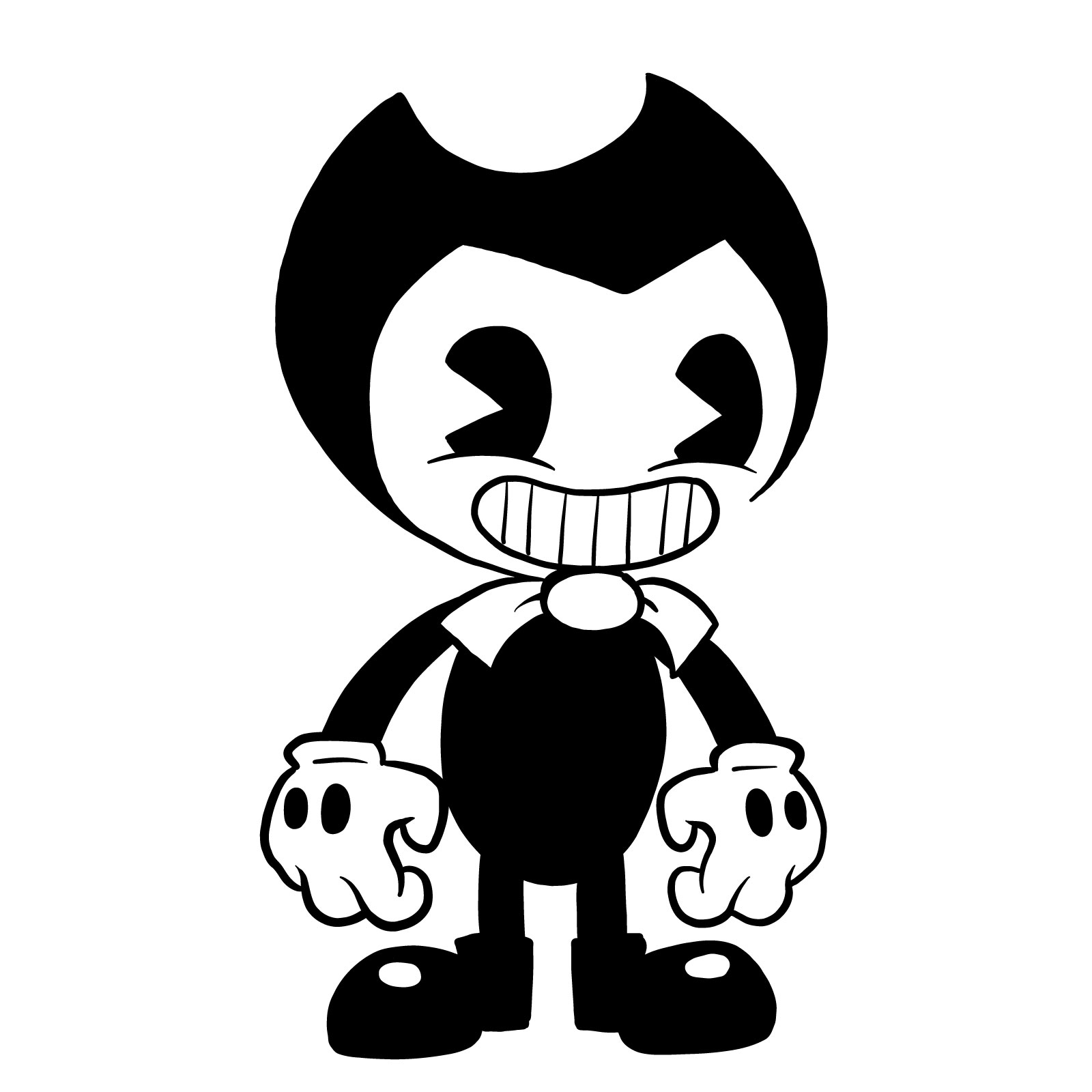 How to draw Cartoon Bendy (FNF: Indie Cross) - coloring